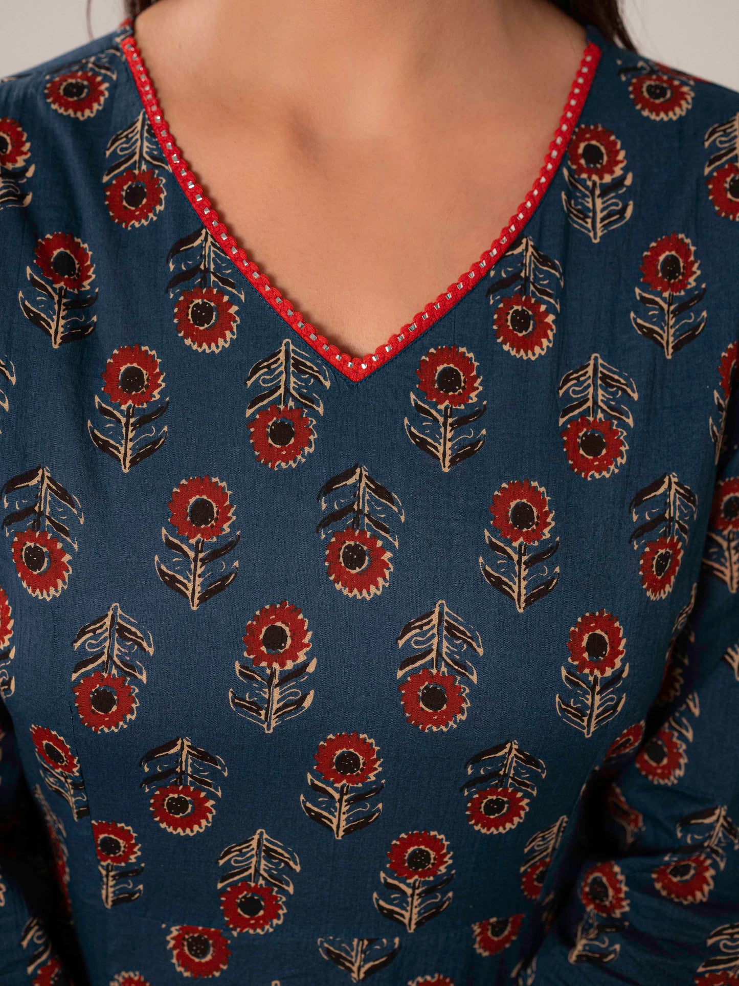 Soft cotton Butta Anarkali Indigo Blue Kurta