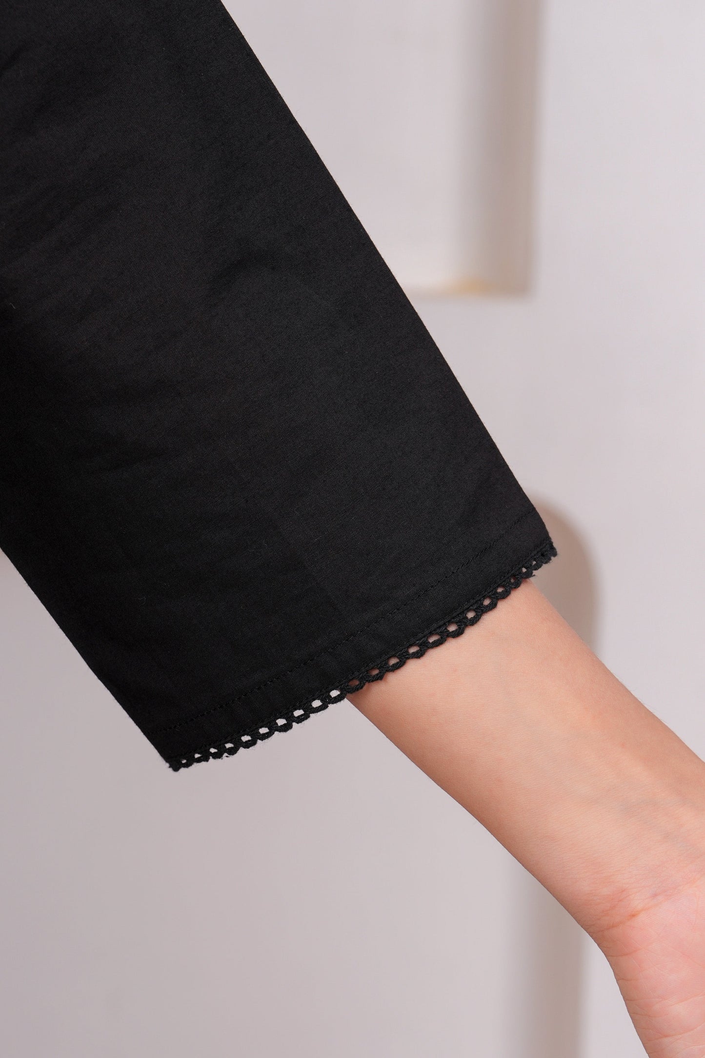 Soft Cotton Solid Straight Black Kurta
