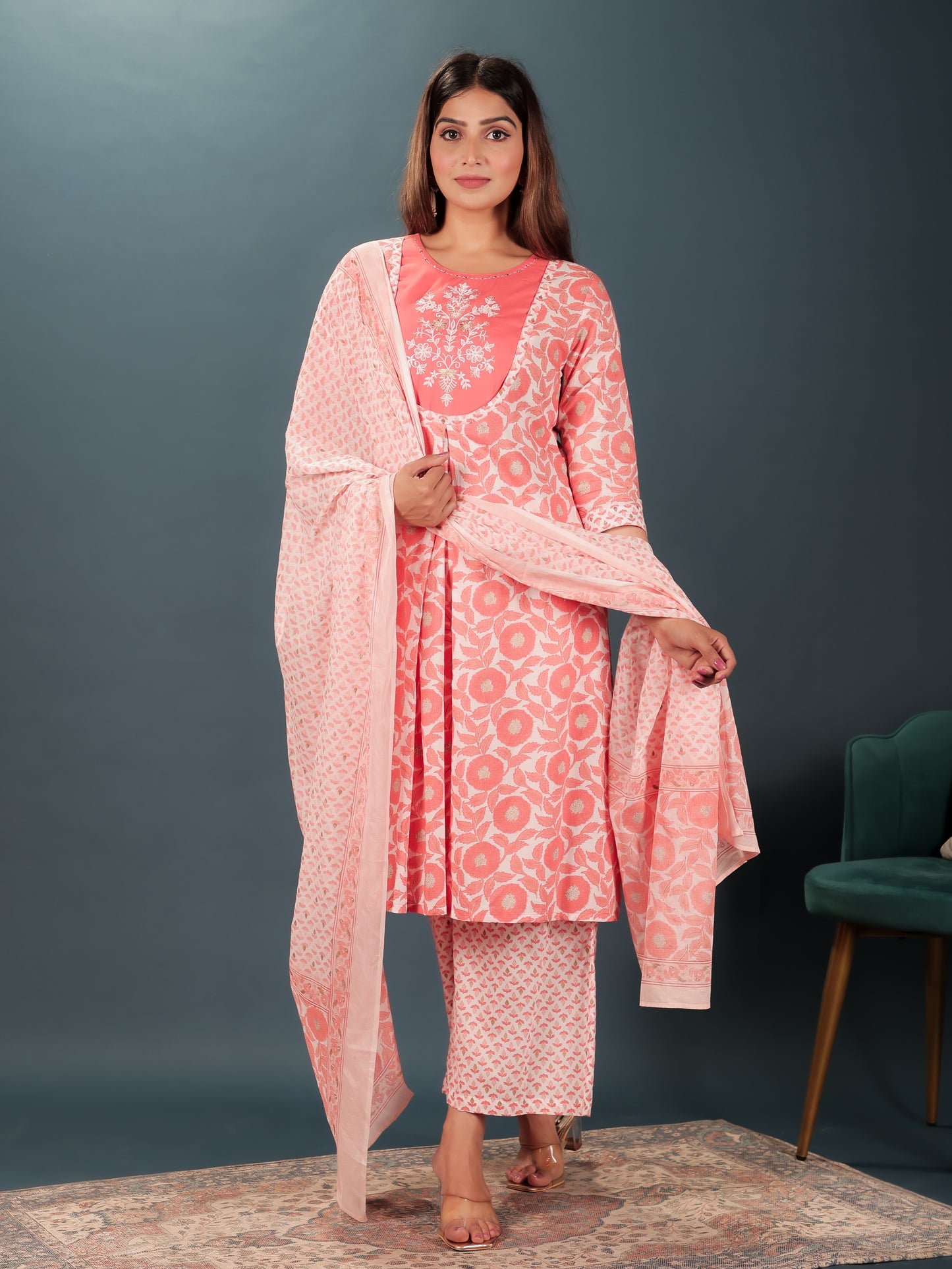 Soft Cotton Floral Kurta