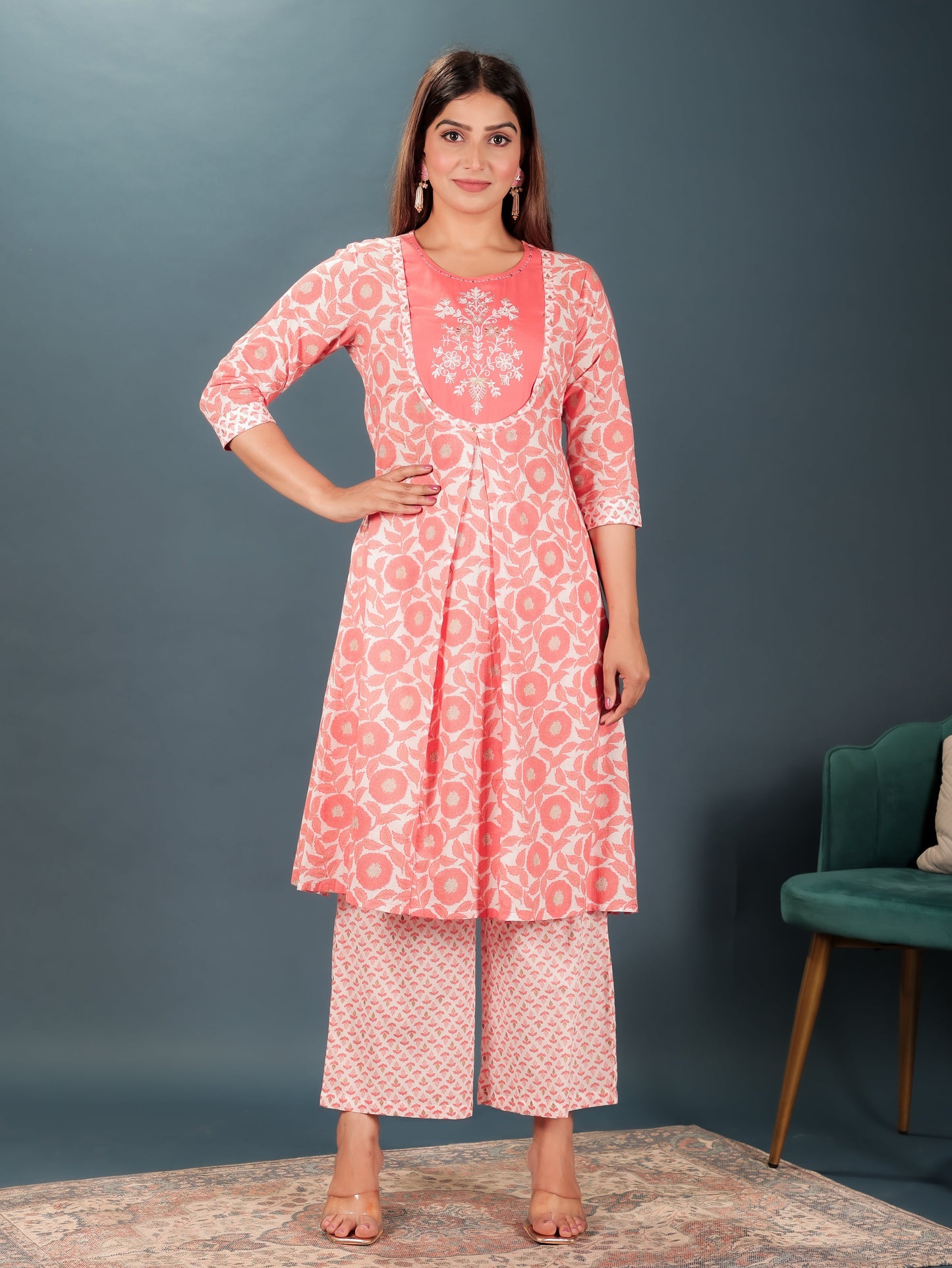 Soft Cotton Floral Kurta