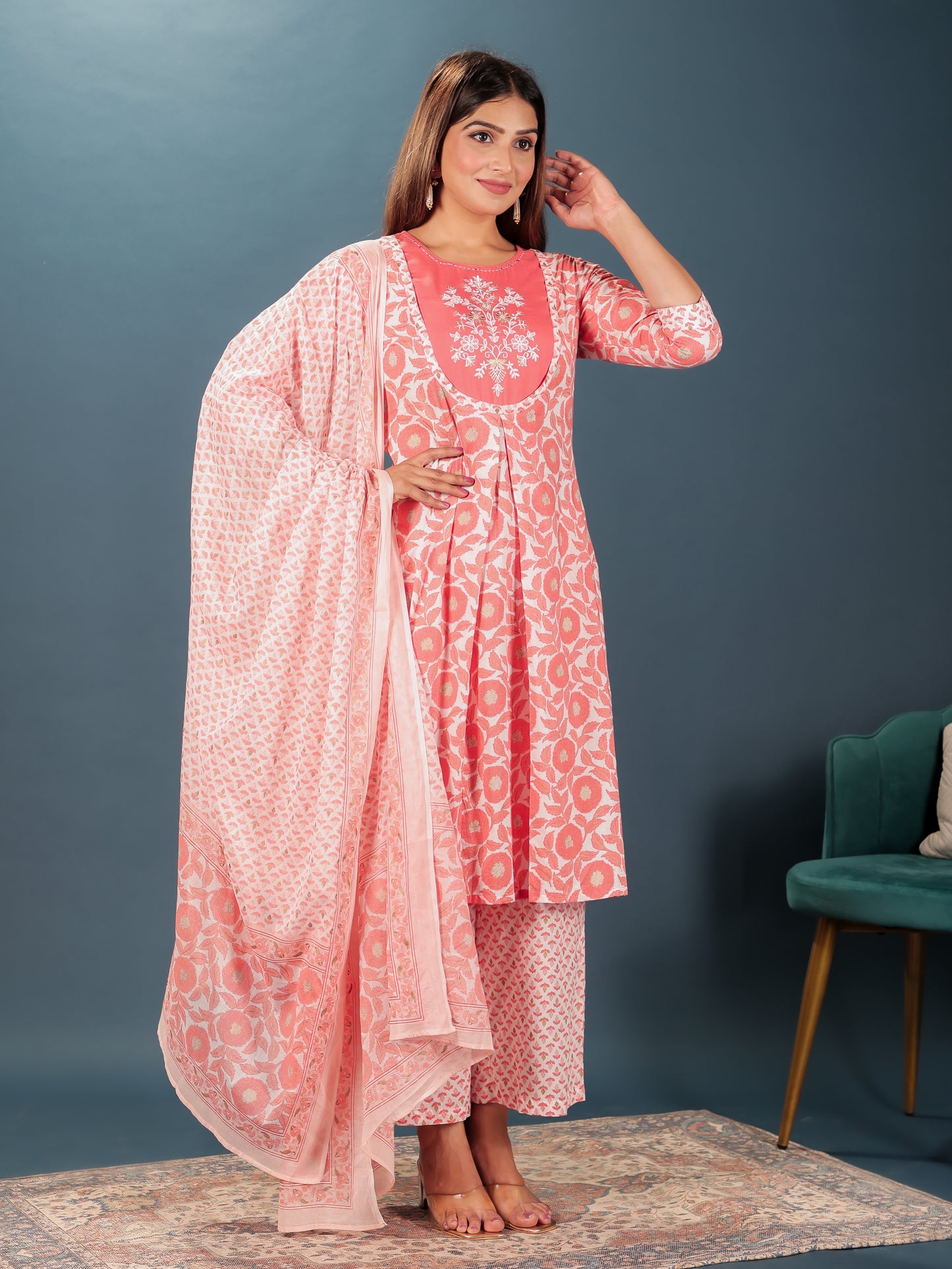 Soft Cotton Floral Kurta