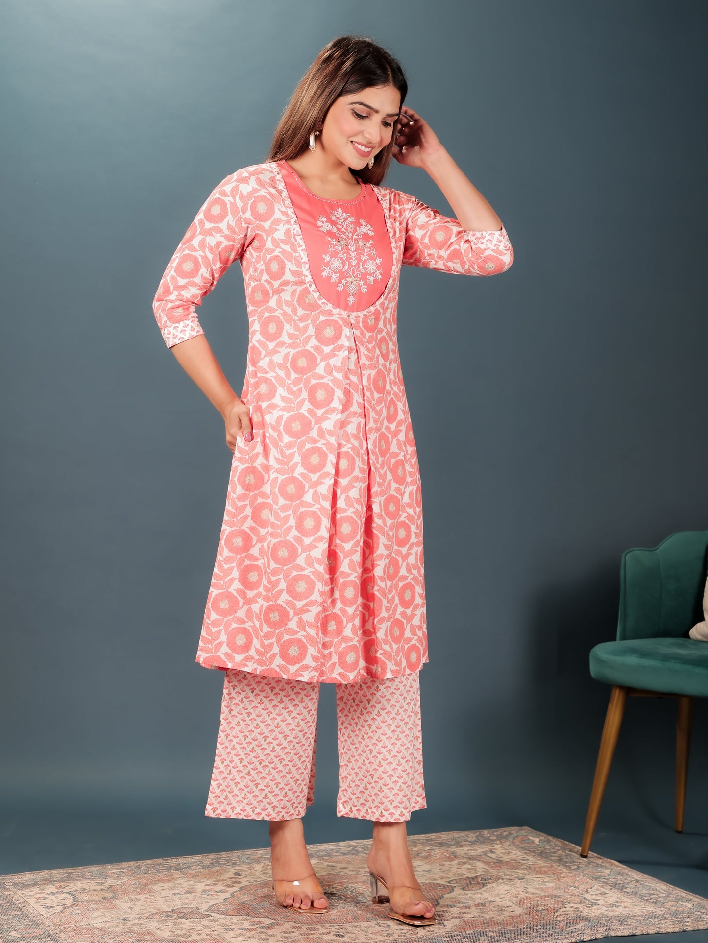 Soft Cotton Floral Kurta