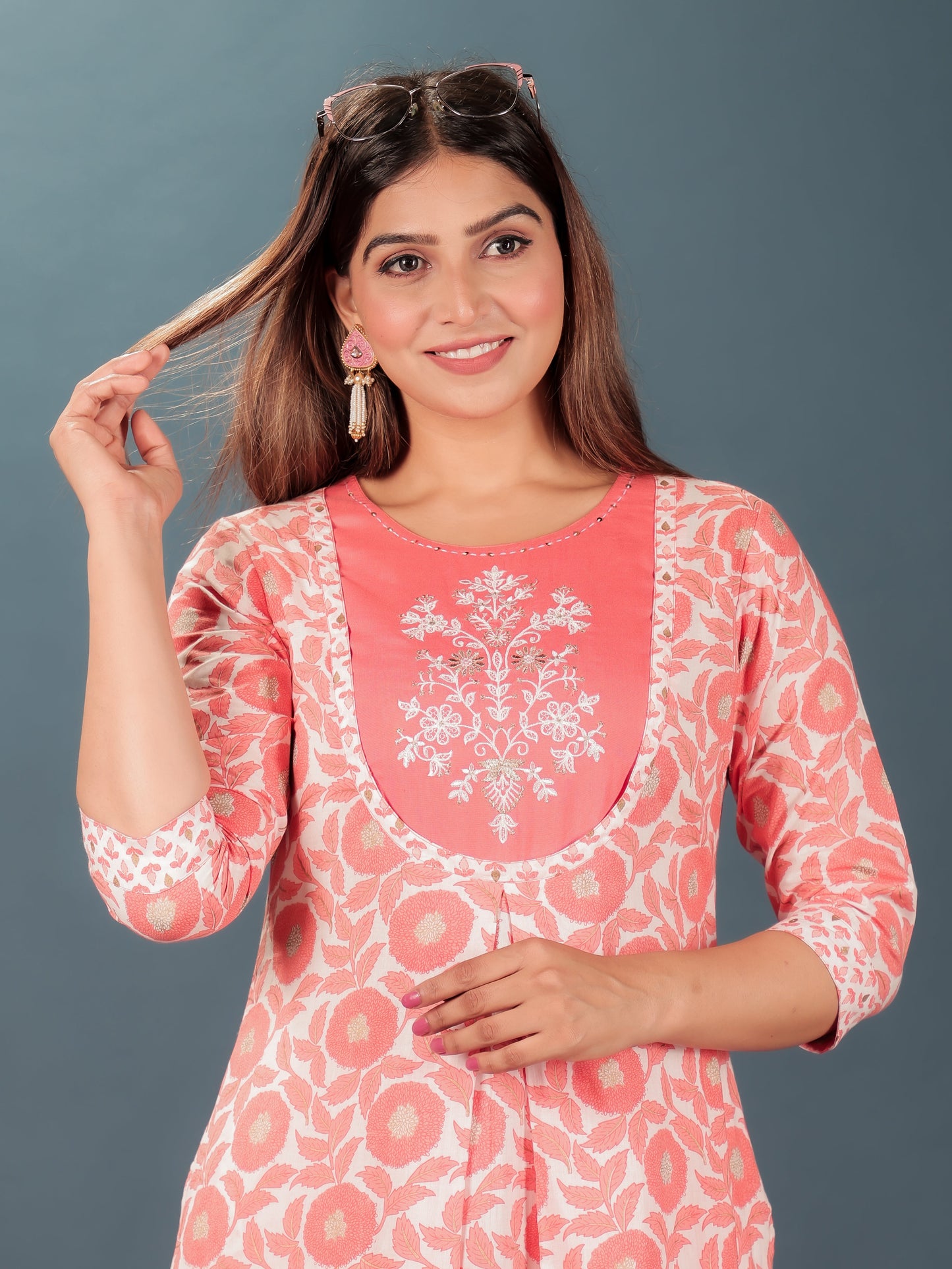 Soft Cotton Floral Kurta