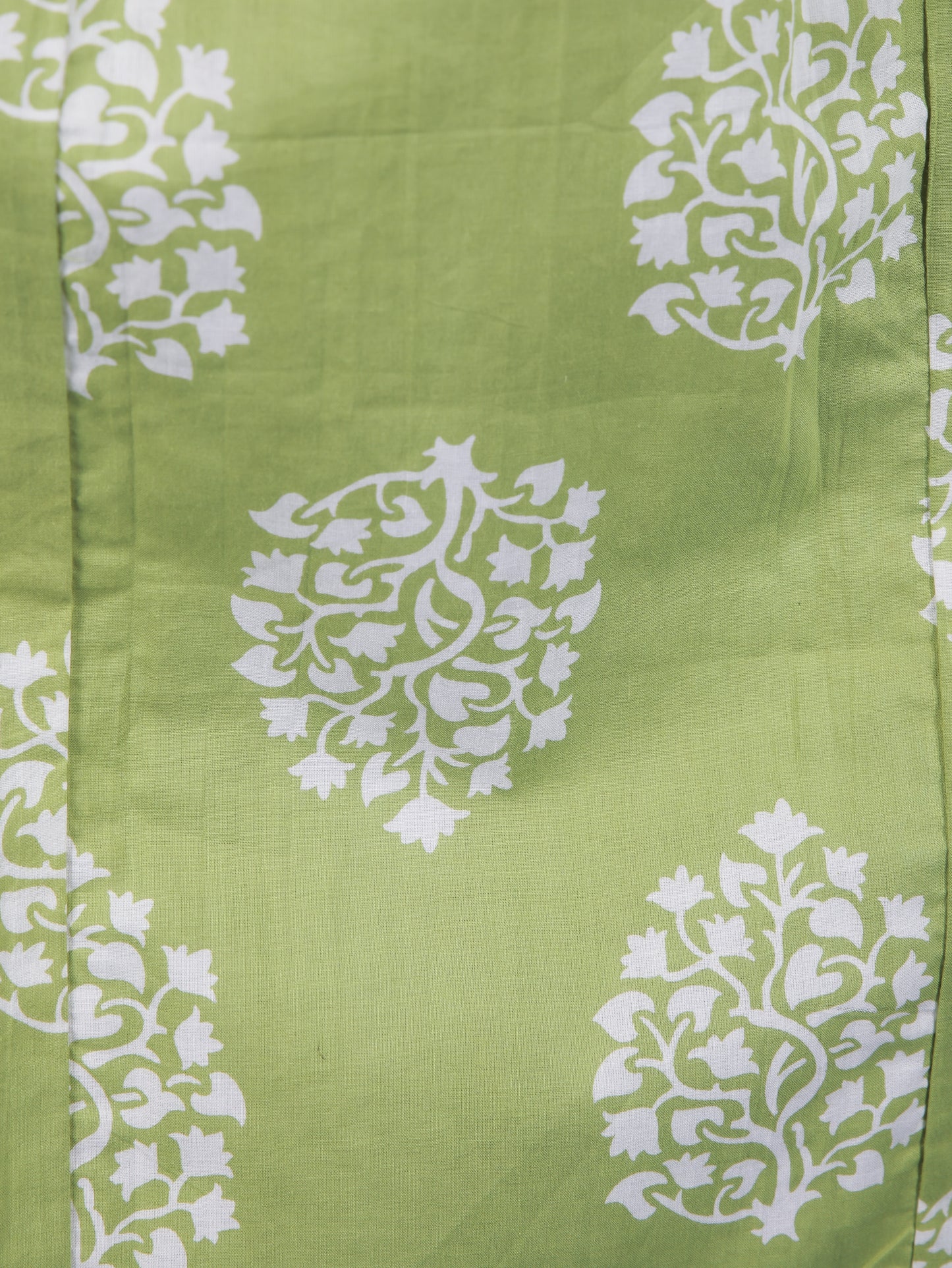 Soft Cotton Floral A-line Green Kurta