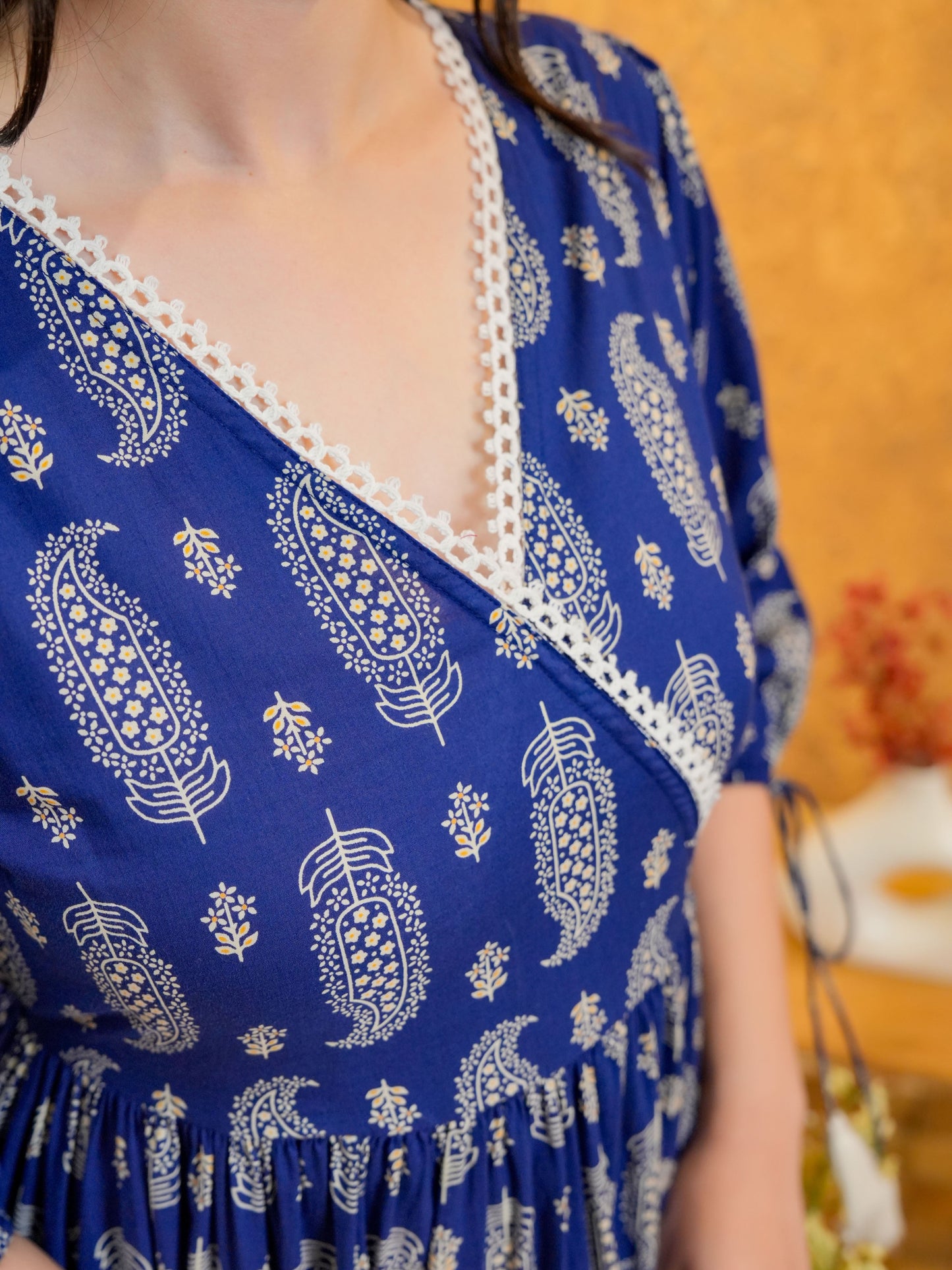 Soft Cotton Butta Anarkali Blue Dress