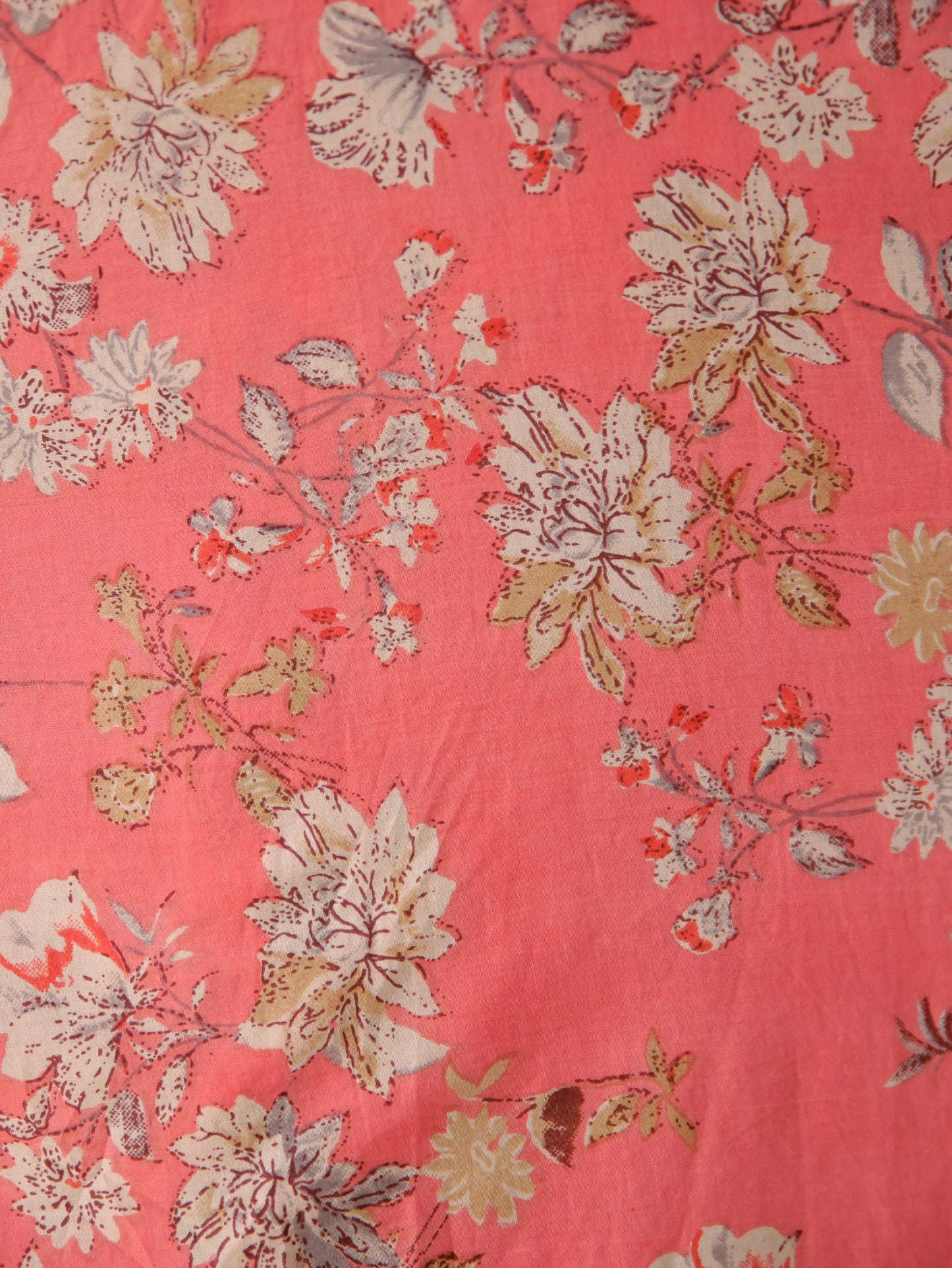 Soft Cotton Floral Anarkali Pink Kurta