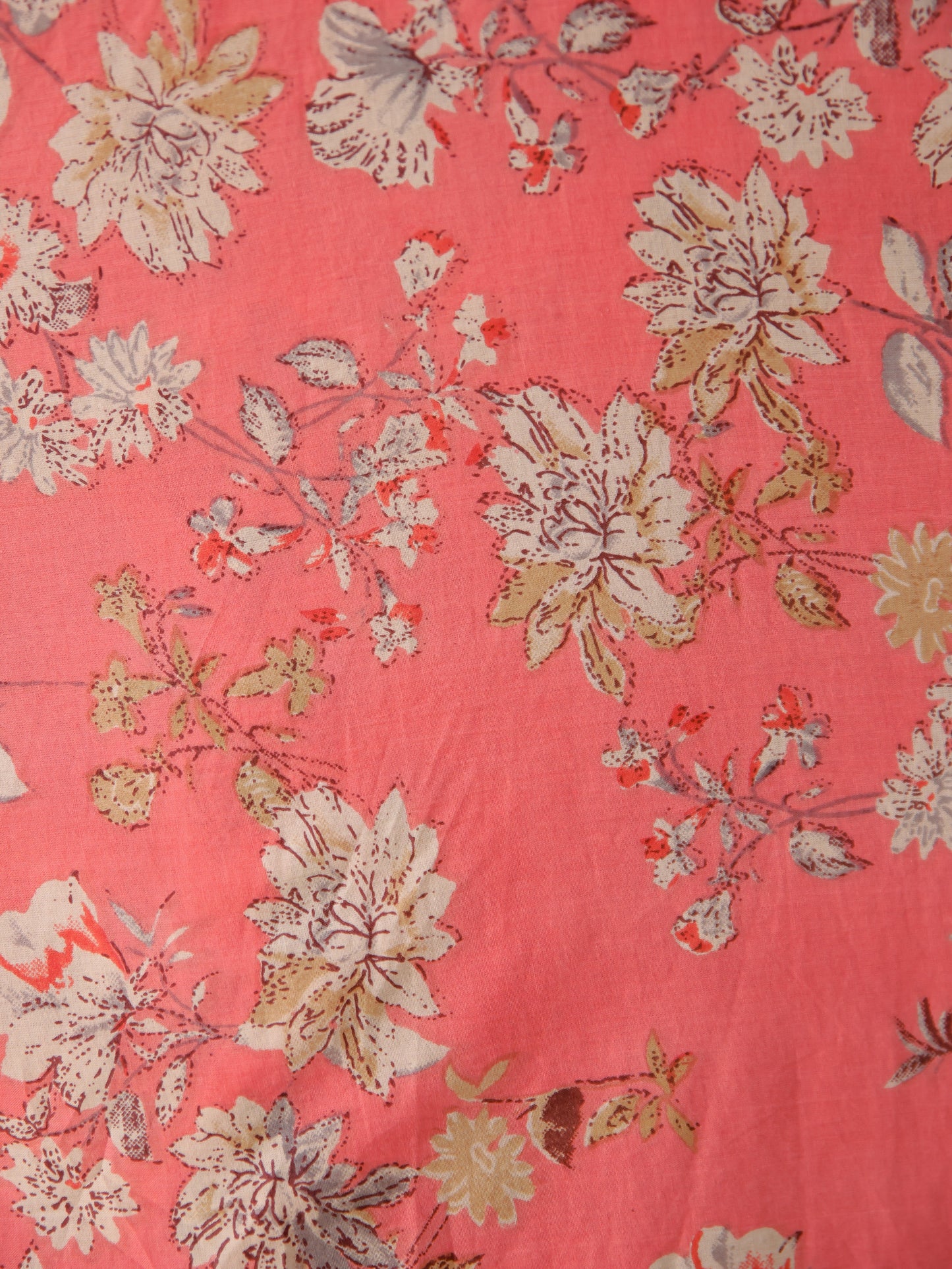 Soft Cotton Floral Anarkali Pink Kurta
