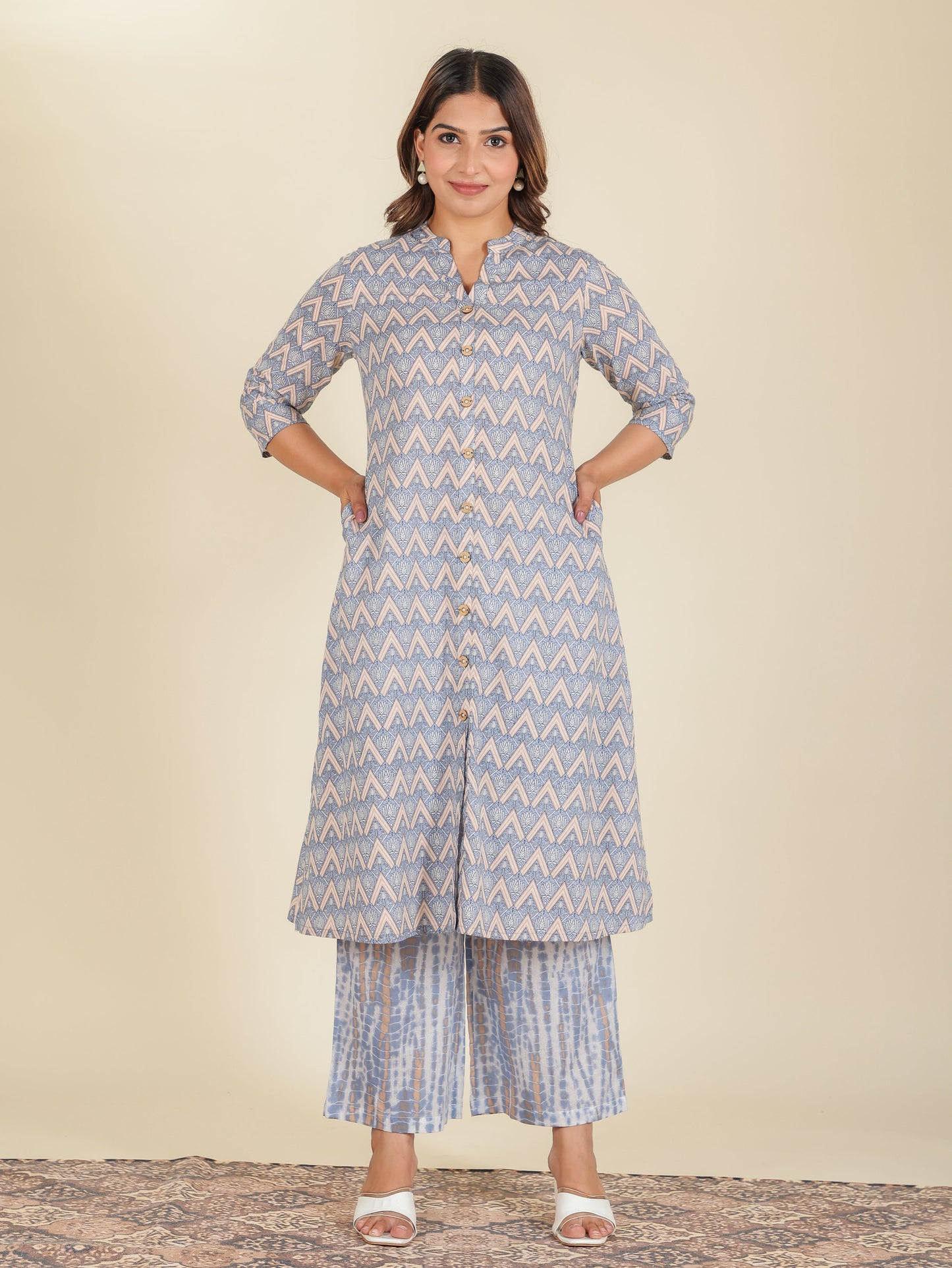 Soft Cotton Geometric Kurta