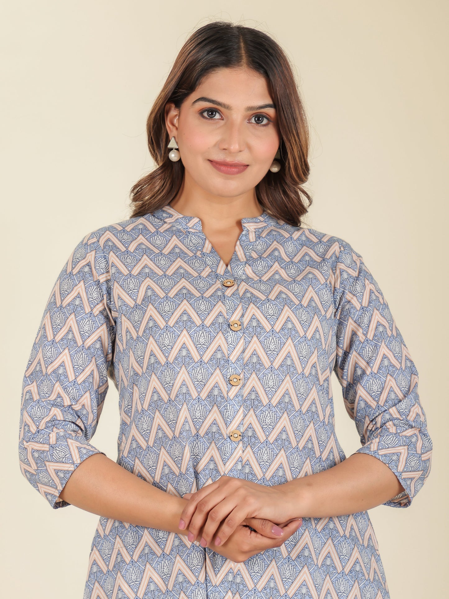 Soft Cotton Geometric Kurta