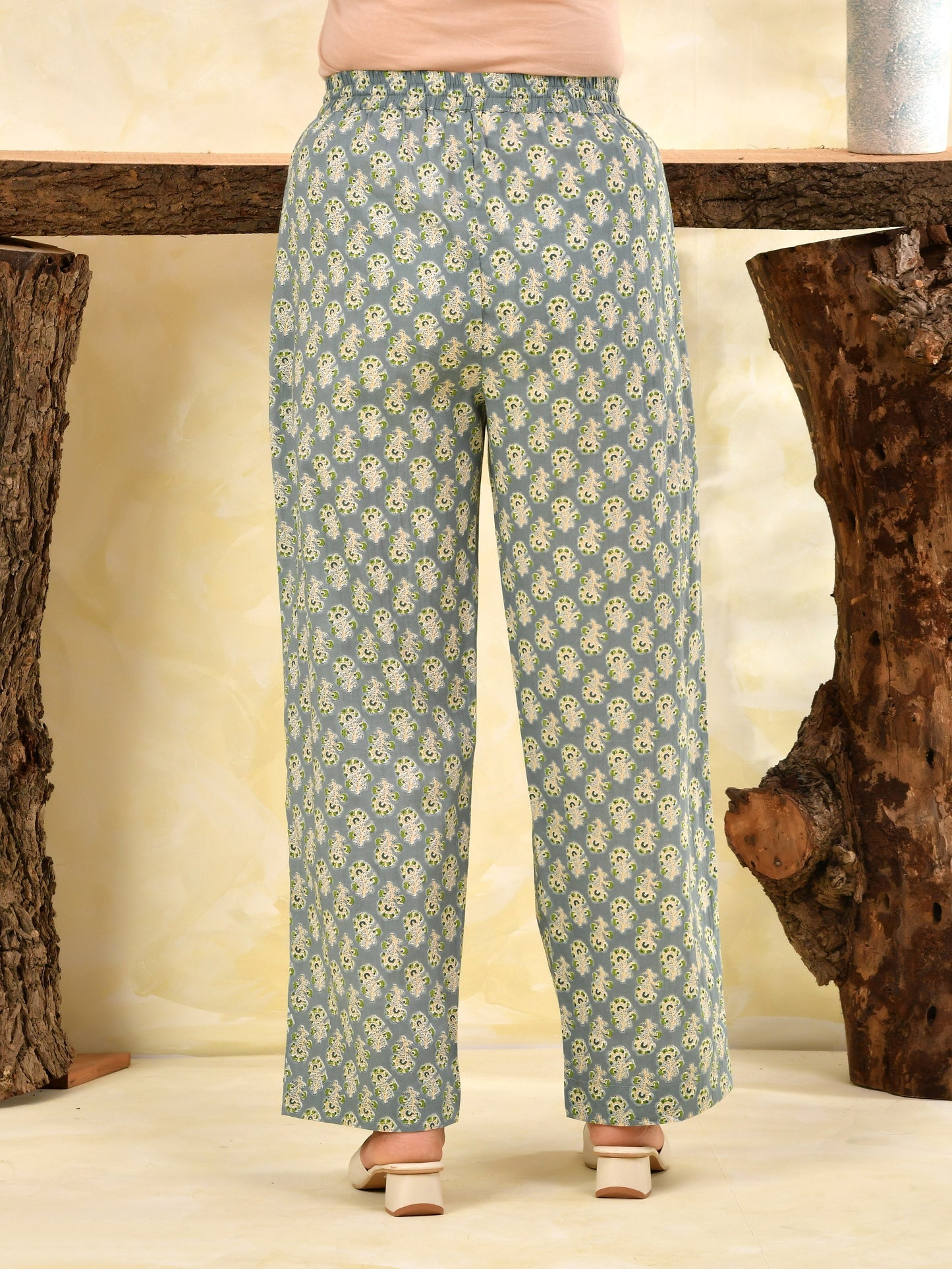Soft cotton Butti Green Straight Trousers