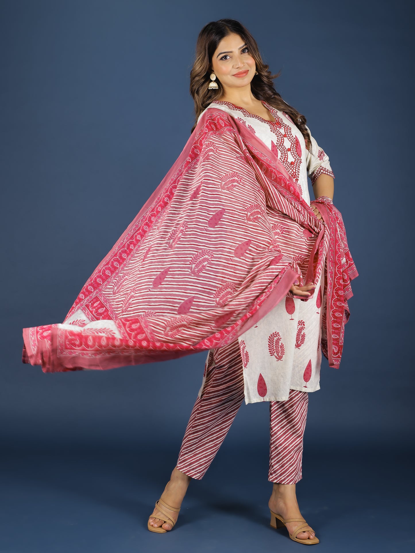 Voile Cotton Striped Dupatta