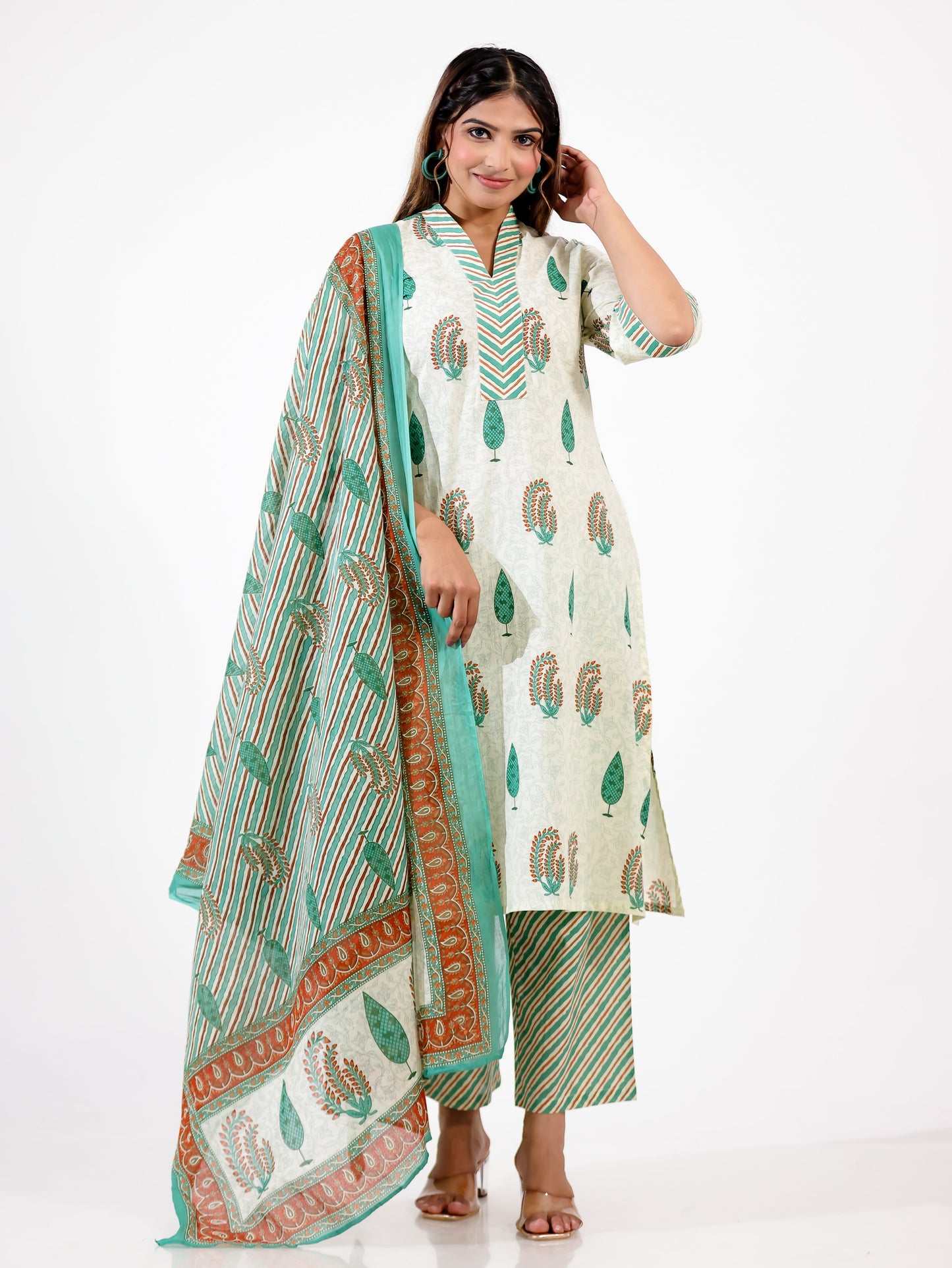 Voile Cotton Striped Dupatta