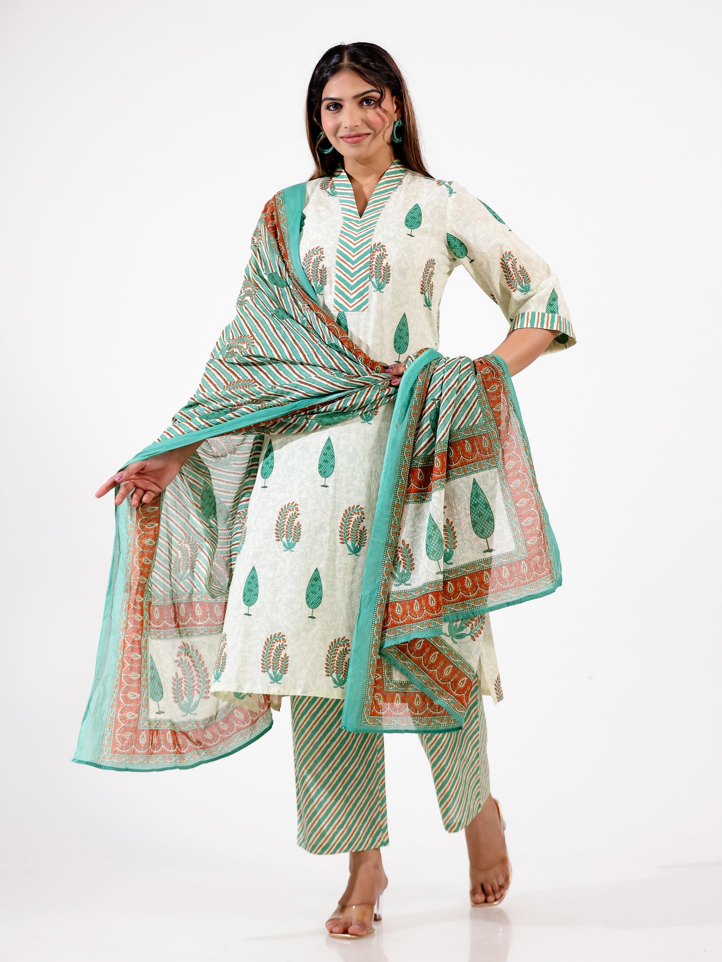 Voile Cotton Striped Dupatta