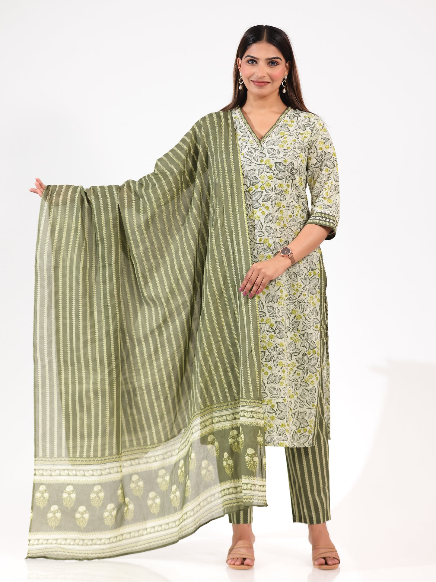 Voile Cotton Striped Dupatta