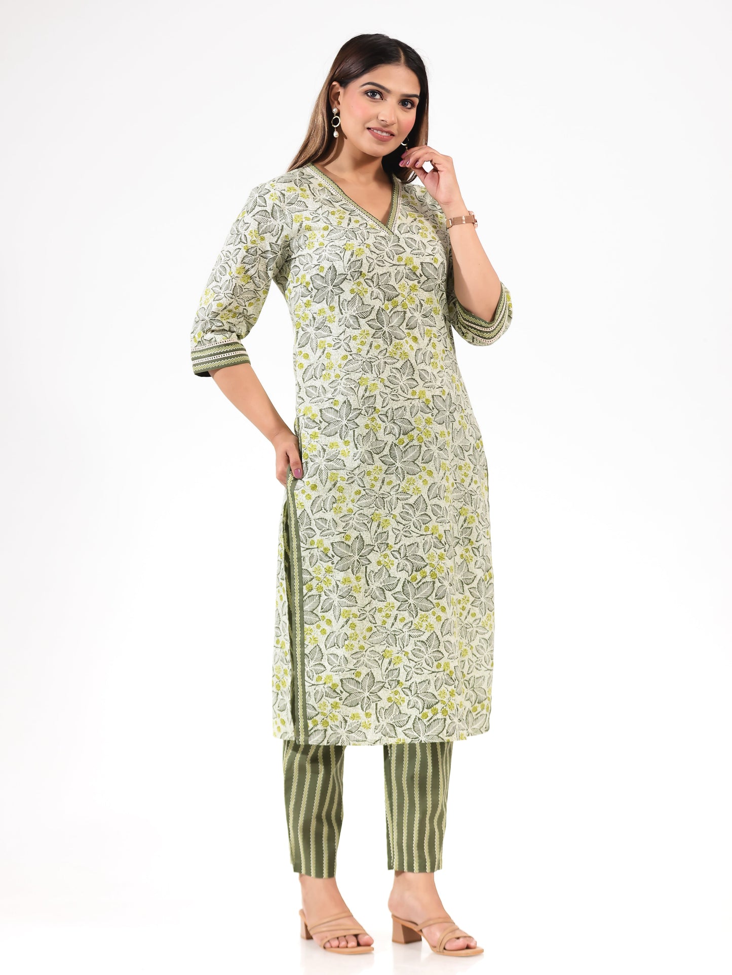 Soft Cotton Foliage Kurta