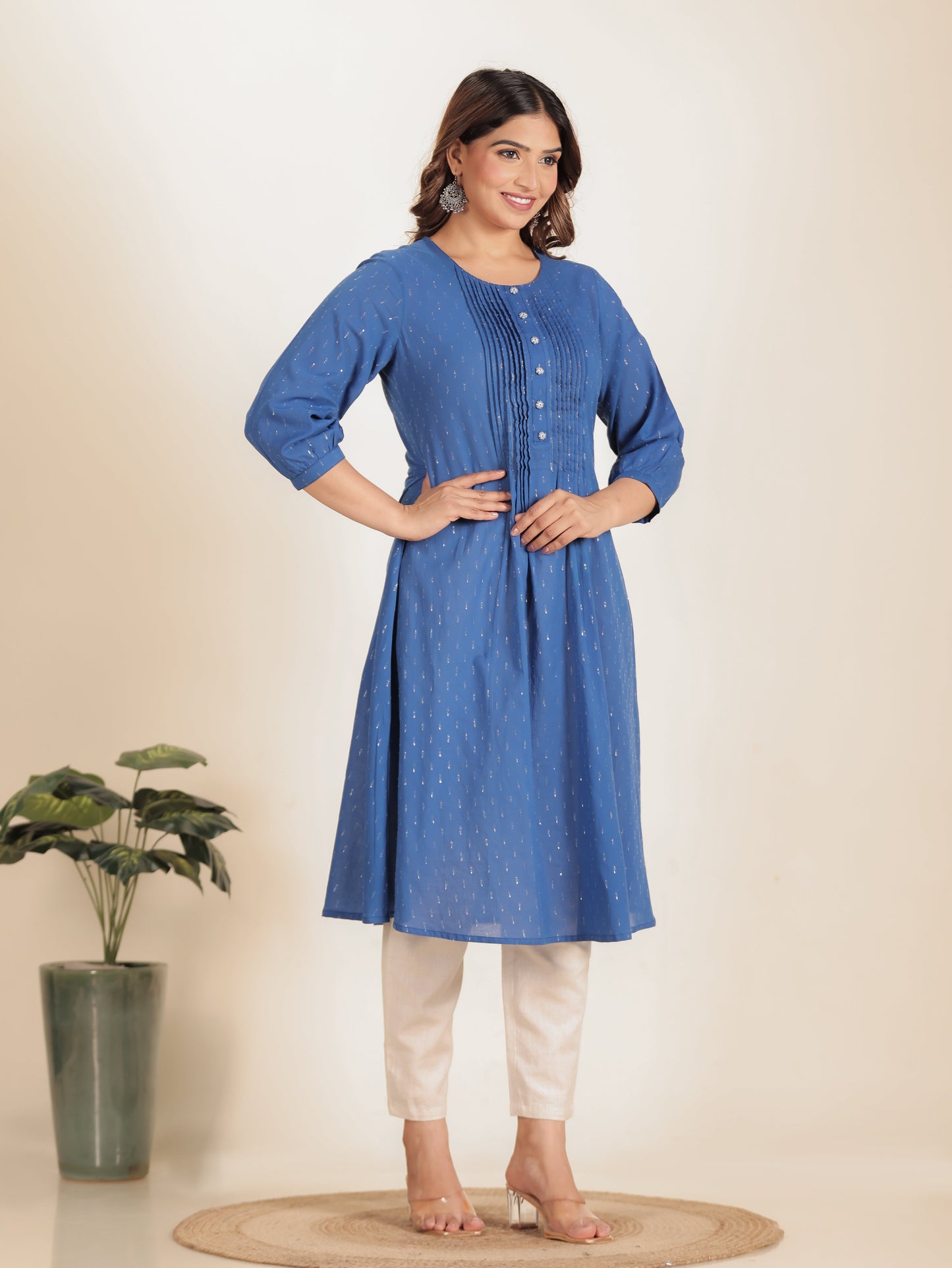 Textured Cotton Woven Design Kurta