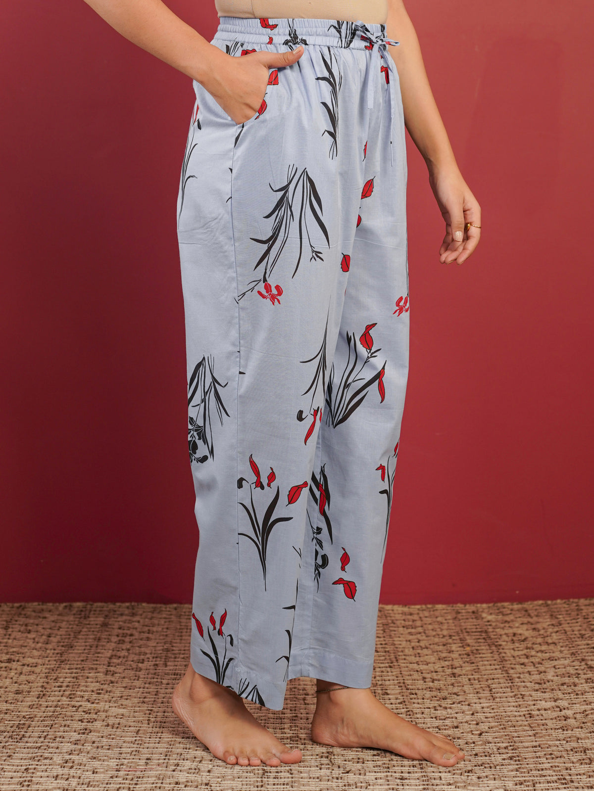 Soft Cotton Floral Blue Pyjama