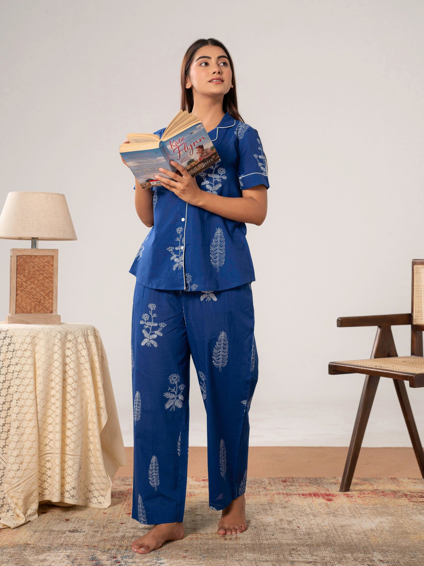 Soft cotton Floral Top Blue Top