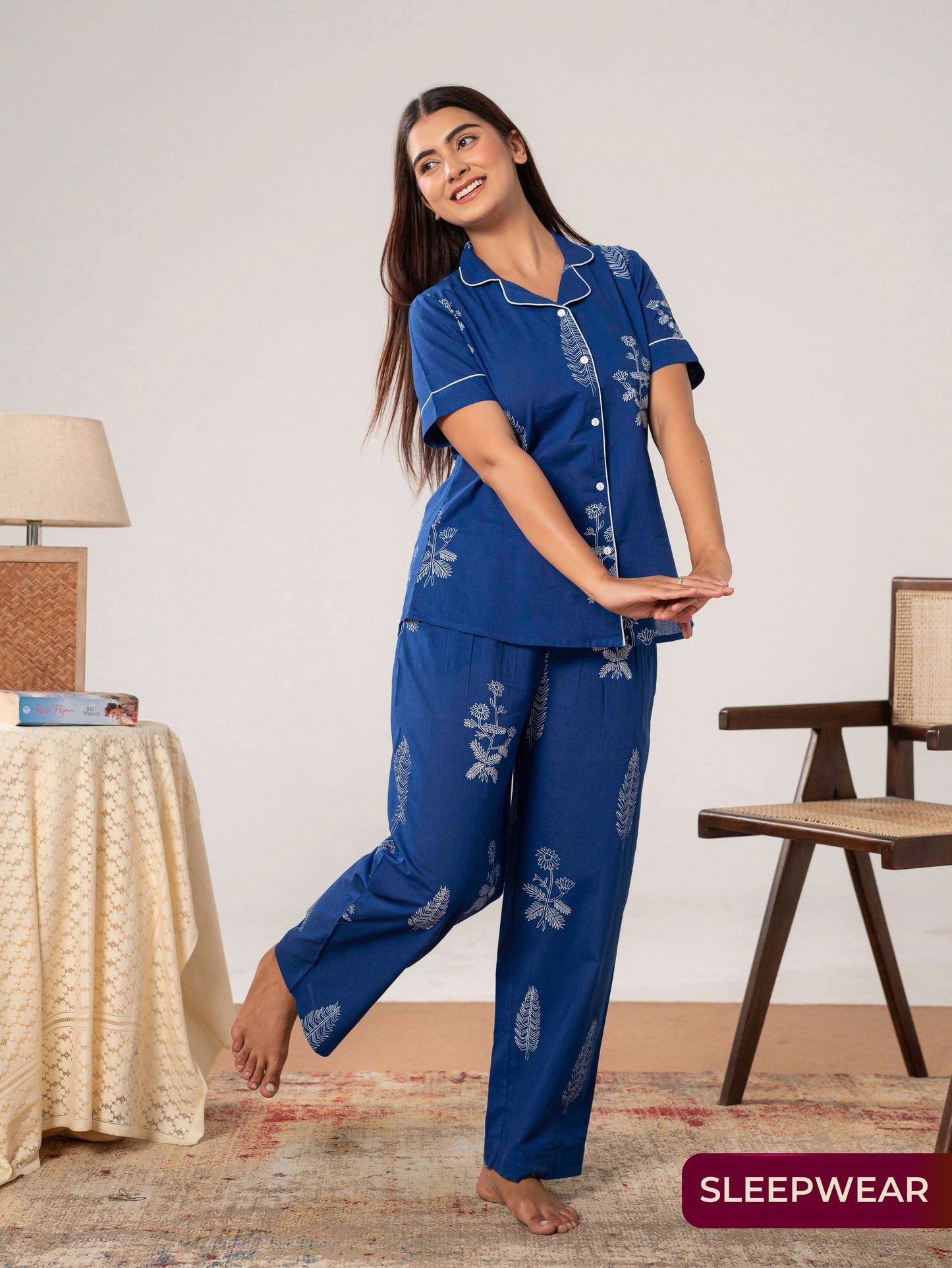 Soft cotton Floral Top Blue Top