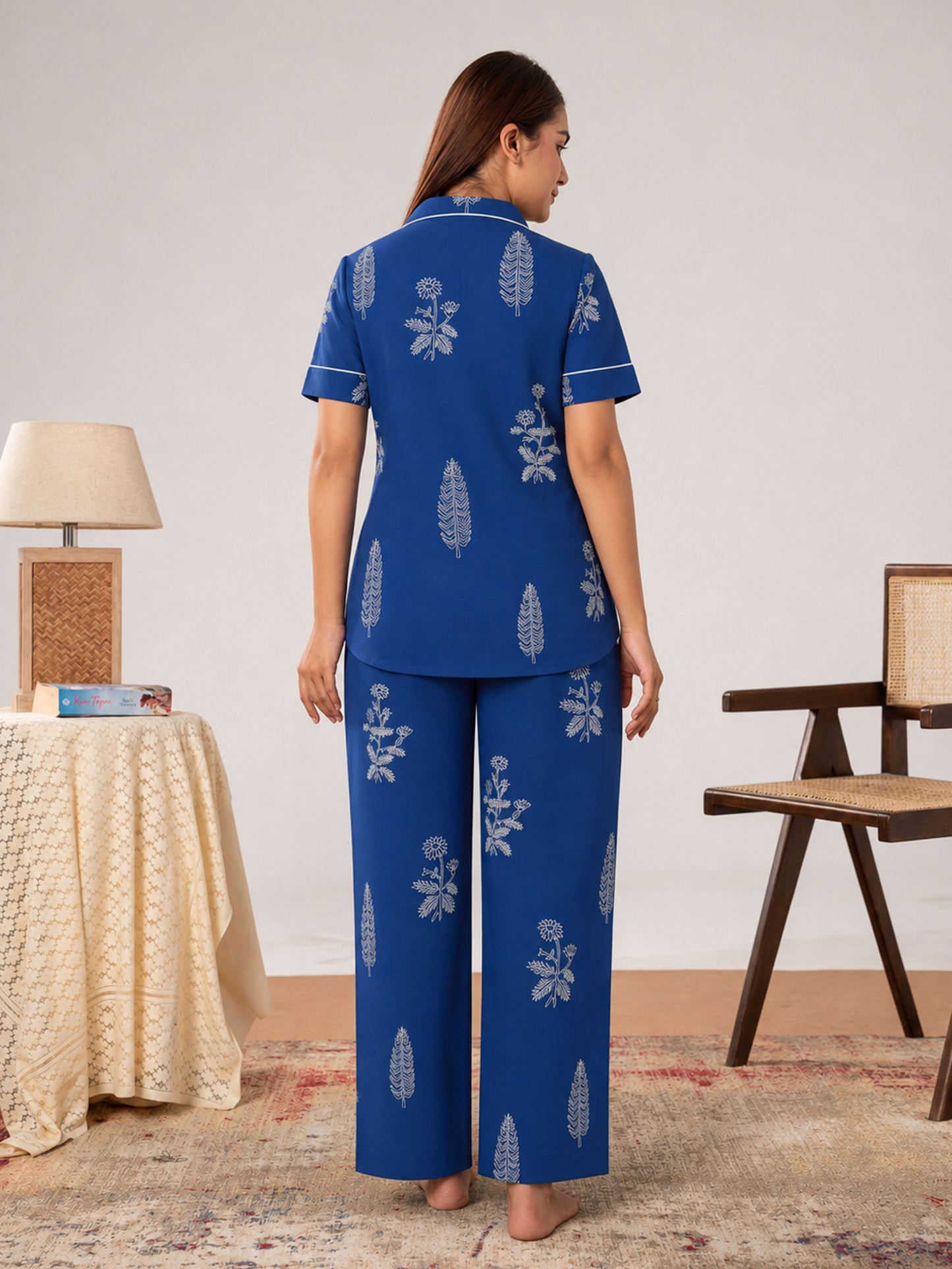 Soft cotton Floral Top Blue Top