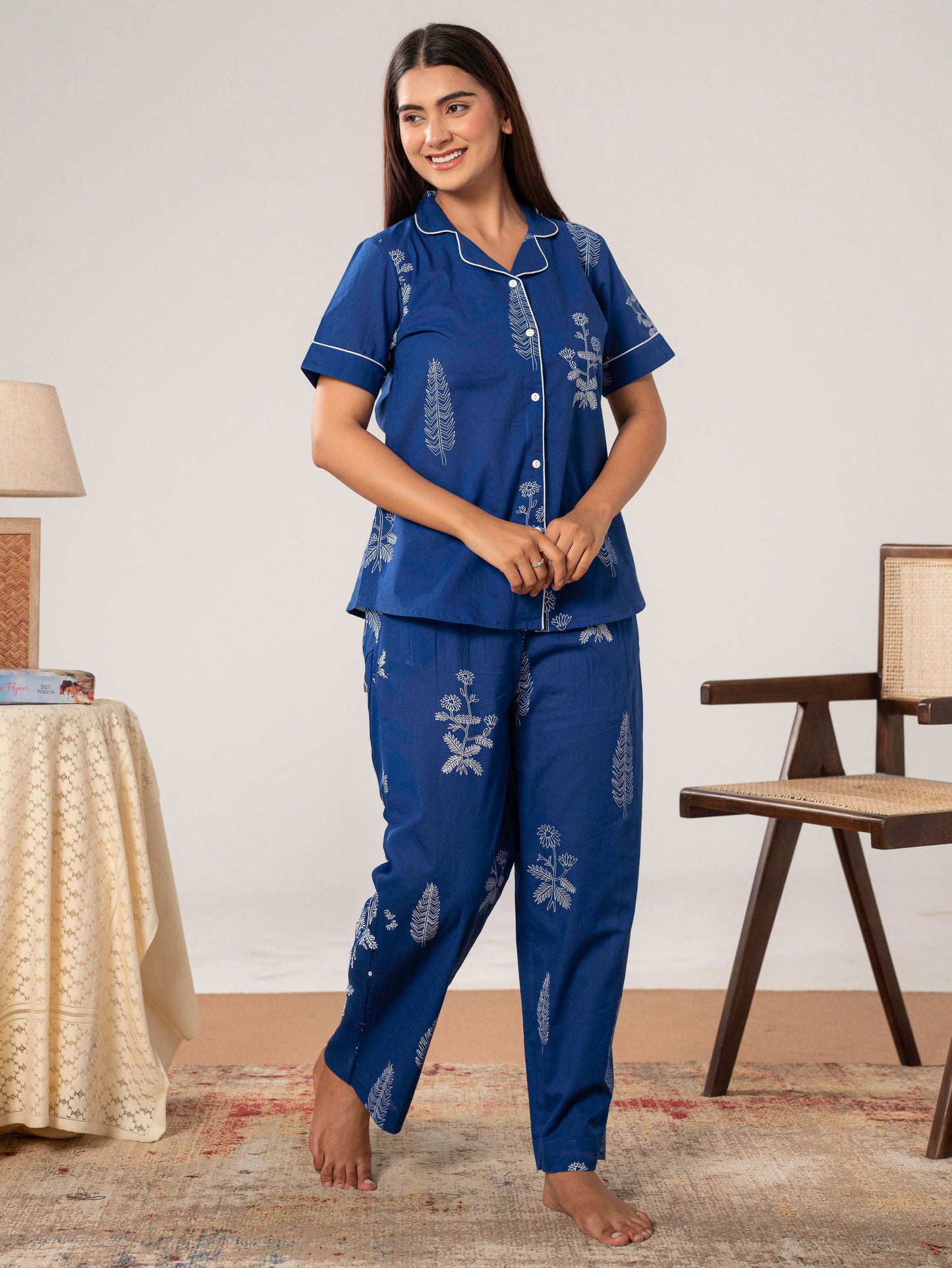 Soft cotton Floral Top Blue Top