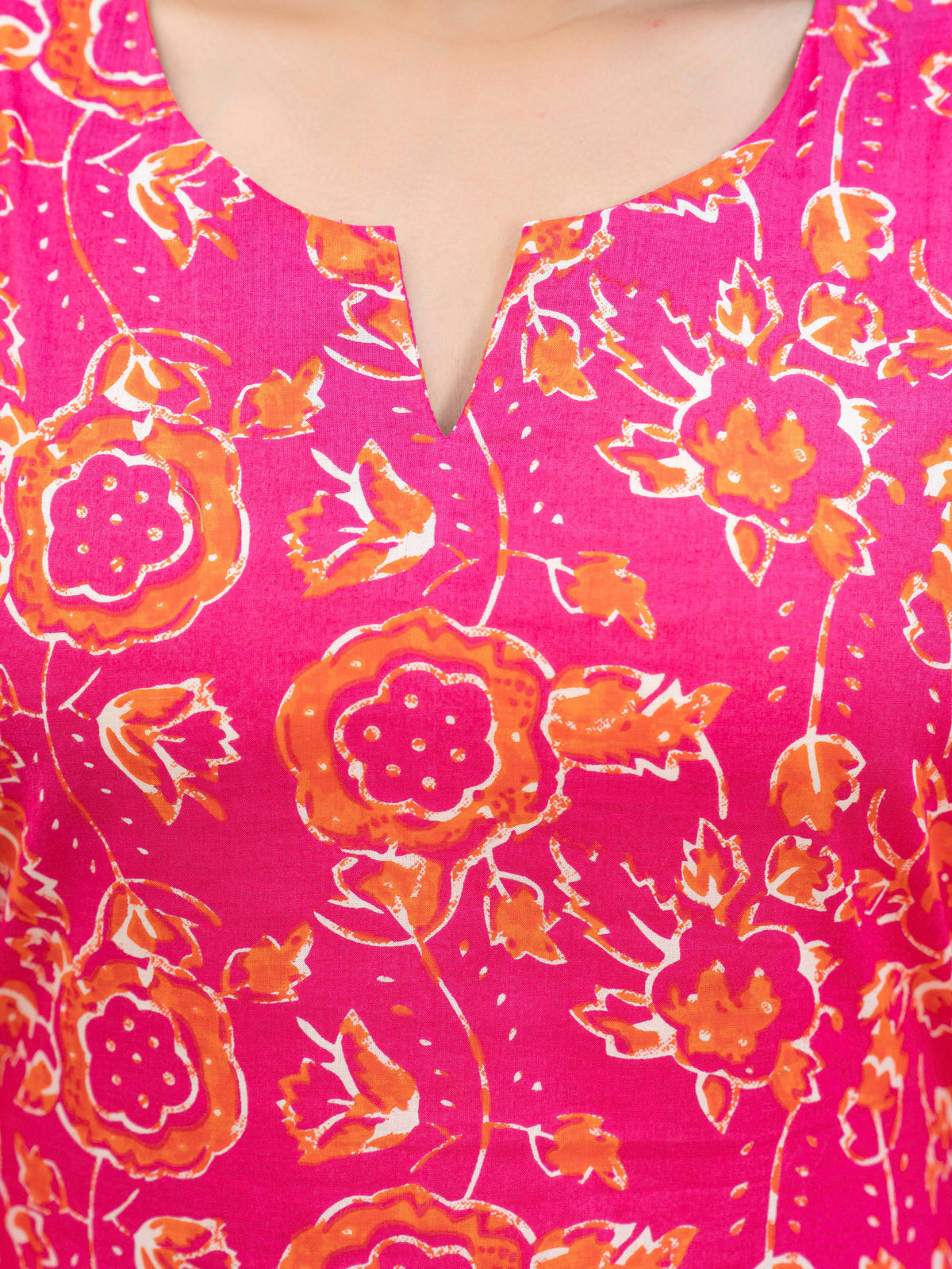 Soft Cotton Jaal Straight Magenta Kurta