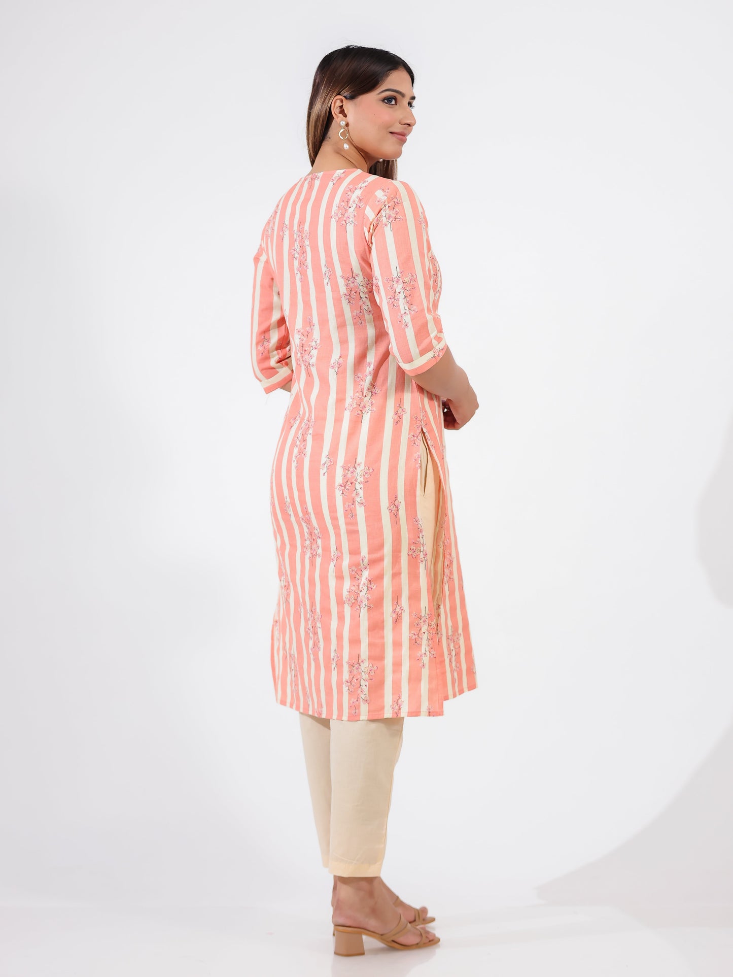 Linen Cotton Striped Kurta