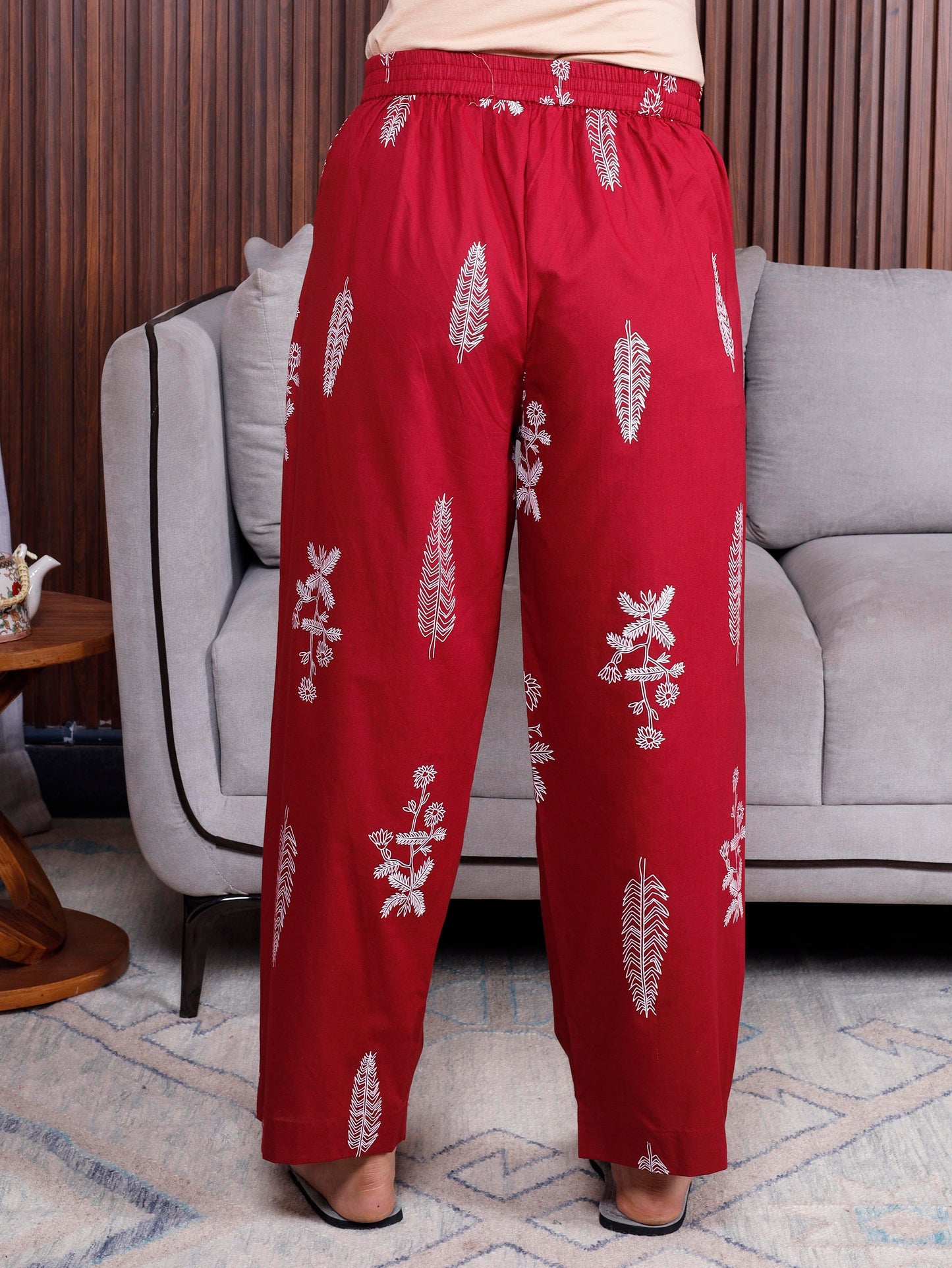 Soft cotton Floral Maroon Pyjama