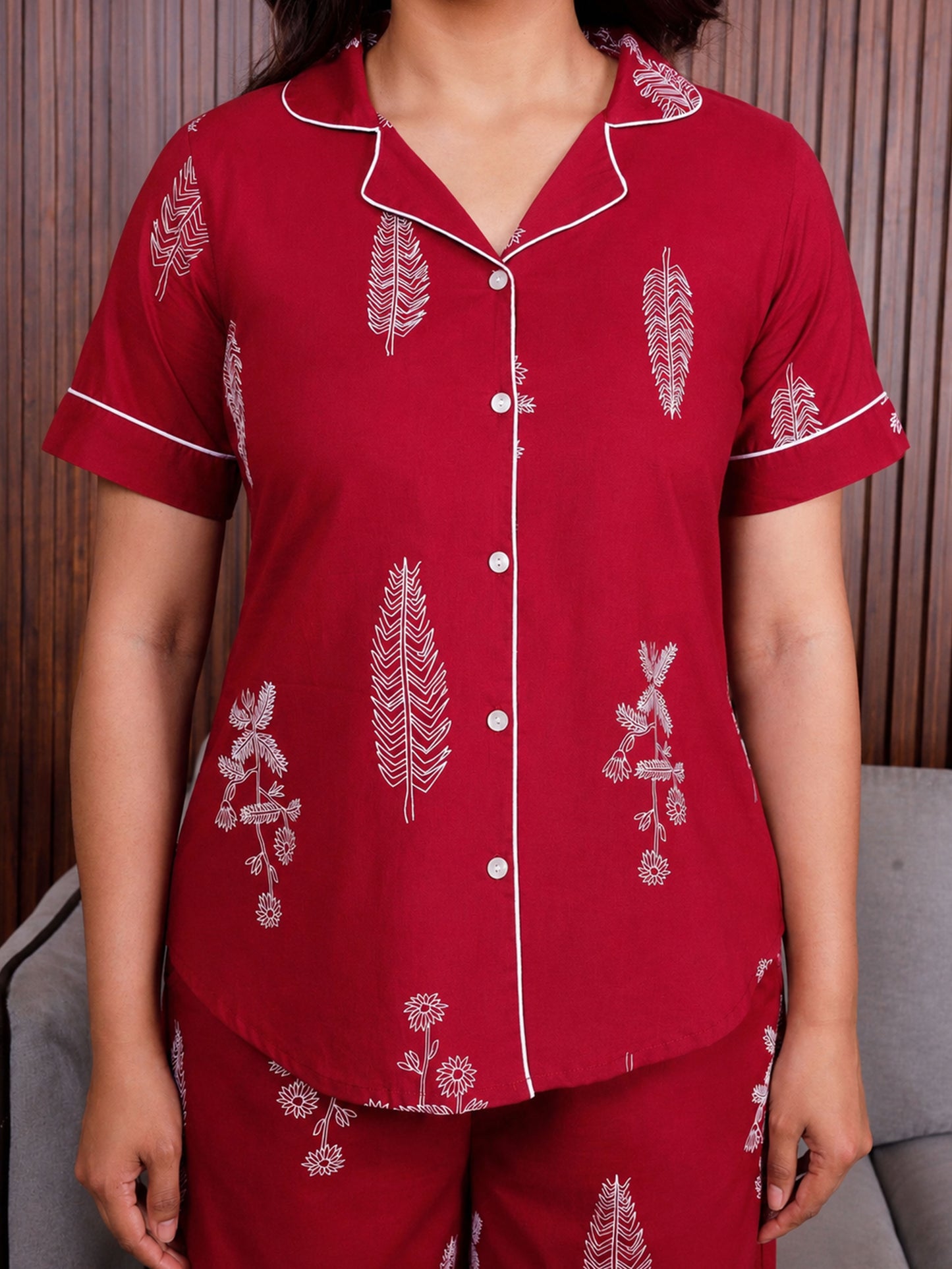 Soft cotton Floral Top Maroon Top