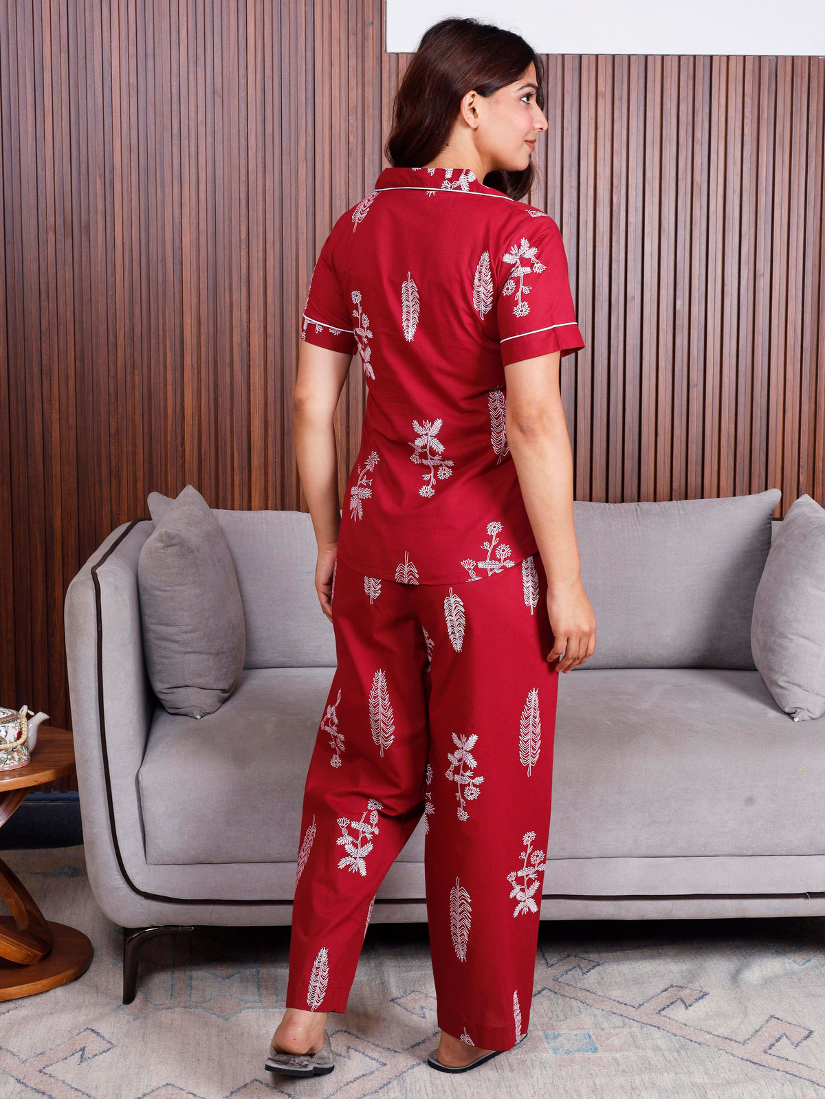 Soft cotton Floral Top Maroon Top