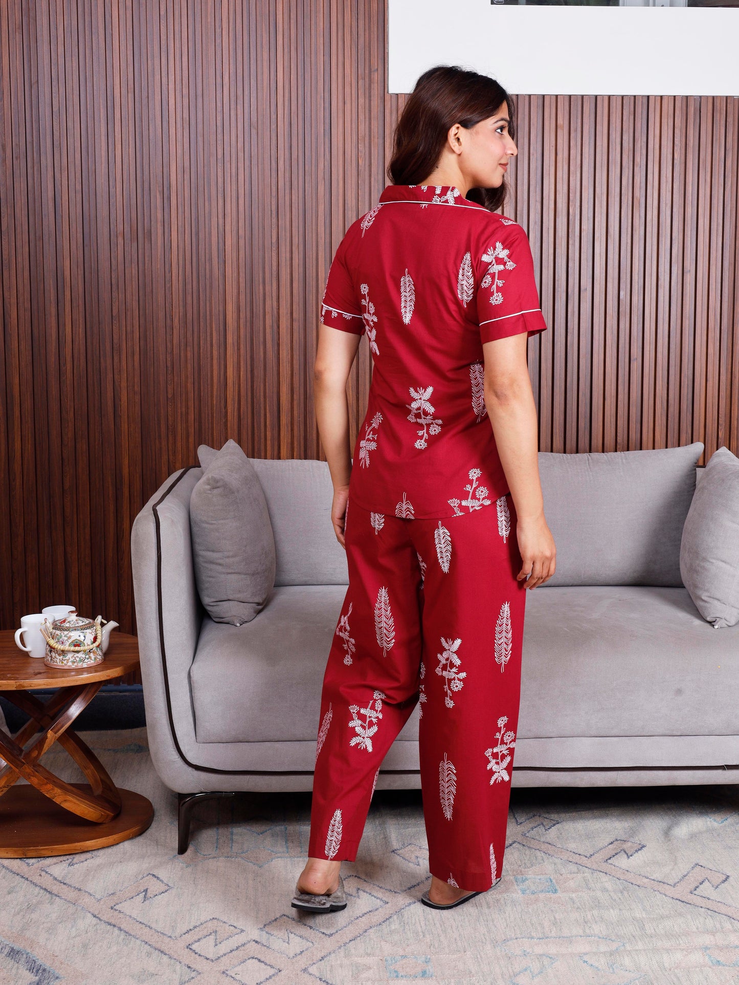 Soft cotton Floral Top Maroon Top