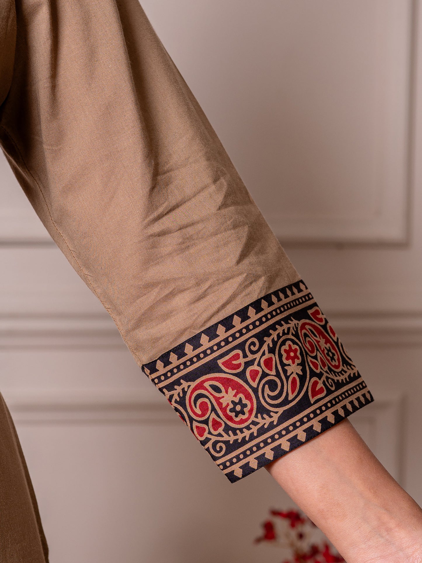 Soft cotton Solid Straight Brown Kurta