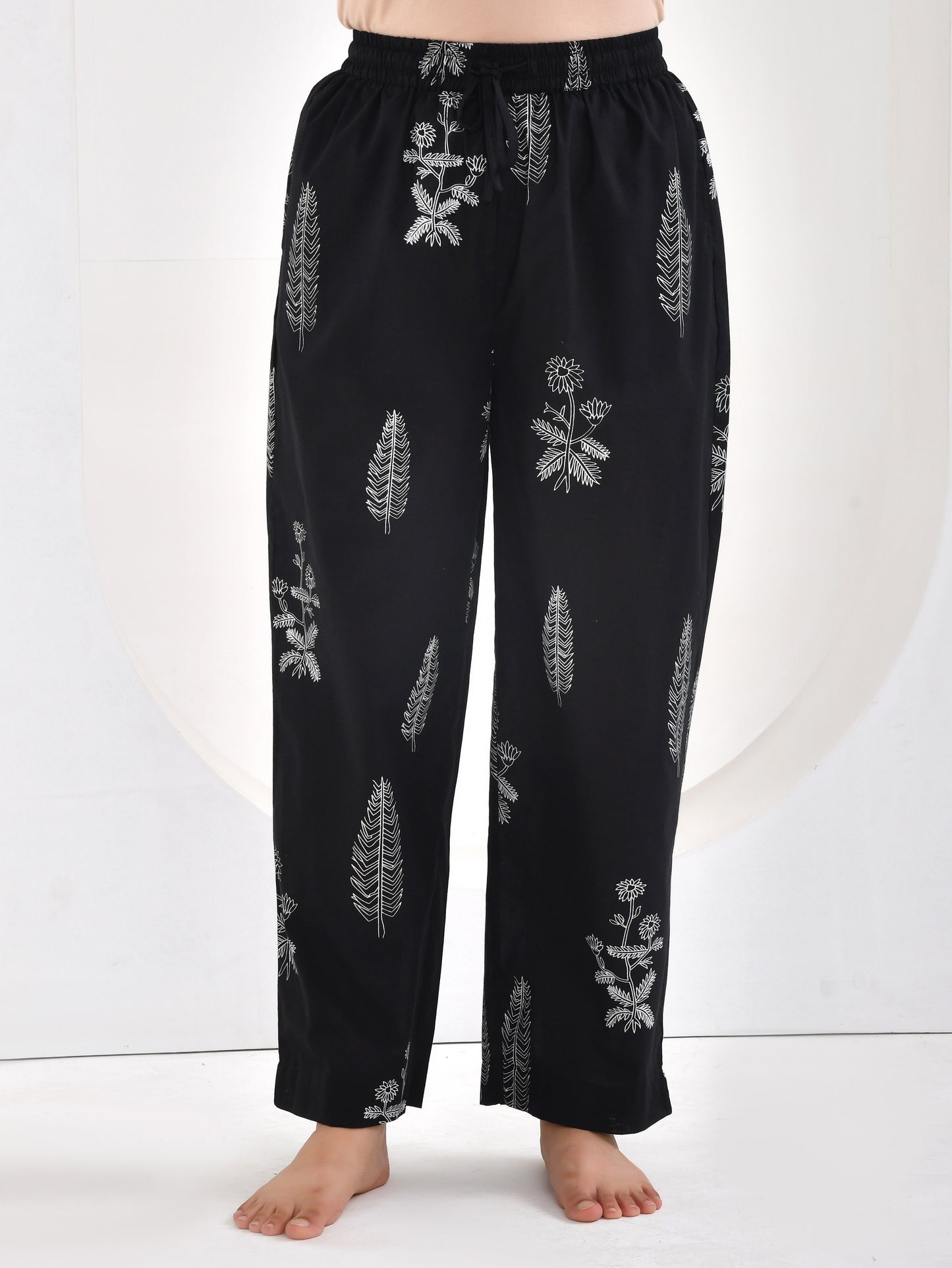 Soft cotton Floral Black Nightsuit