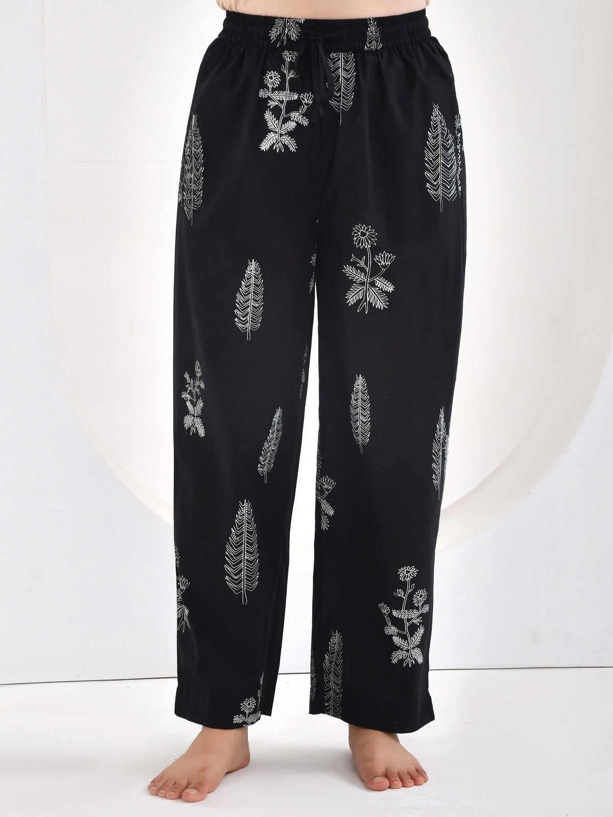 Soft cotton Floral Top Black Top