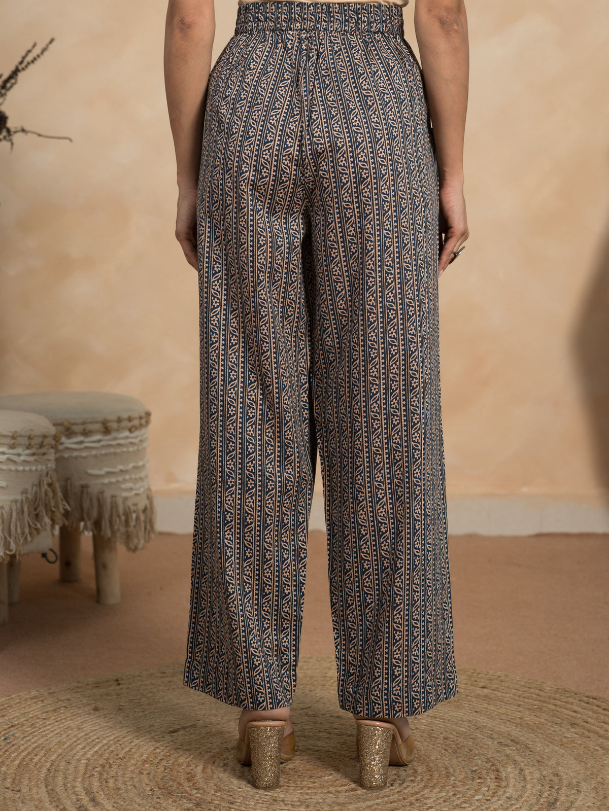 Embroidered Soft Cotton Butta Straight Indigo Blue Kurta