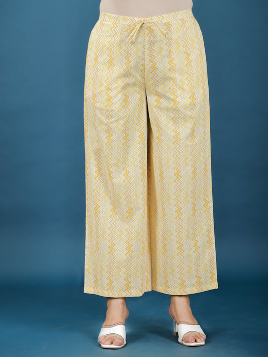 Soft Cotton Chevron Yellow Palazzo
