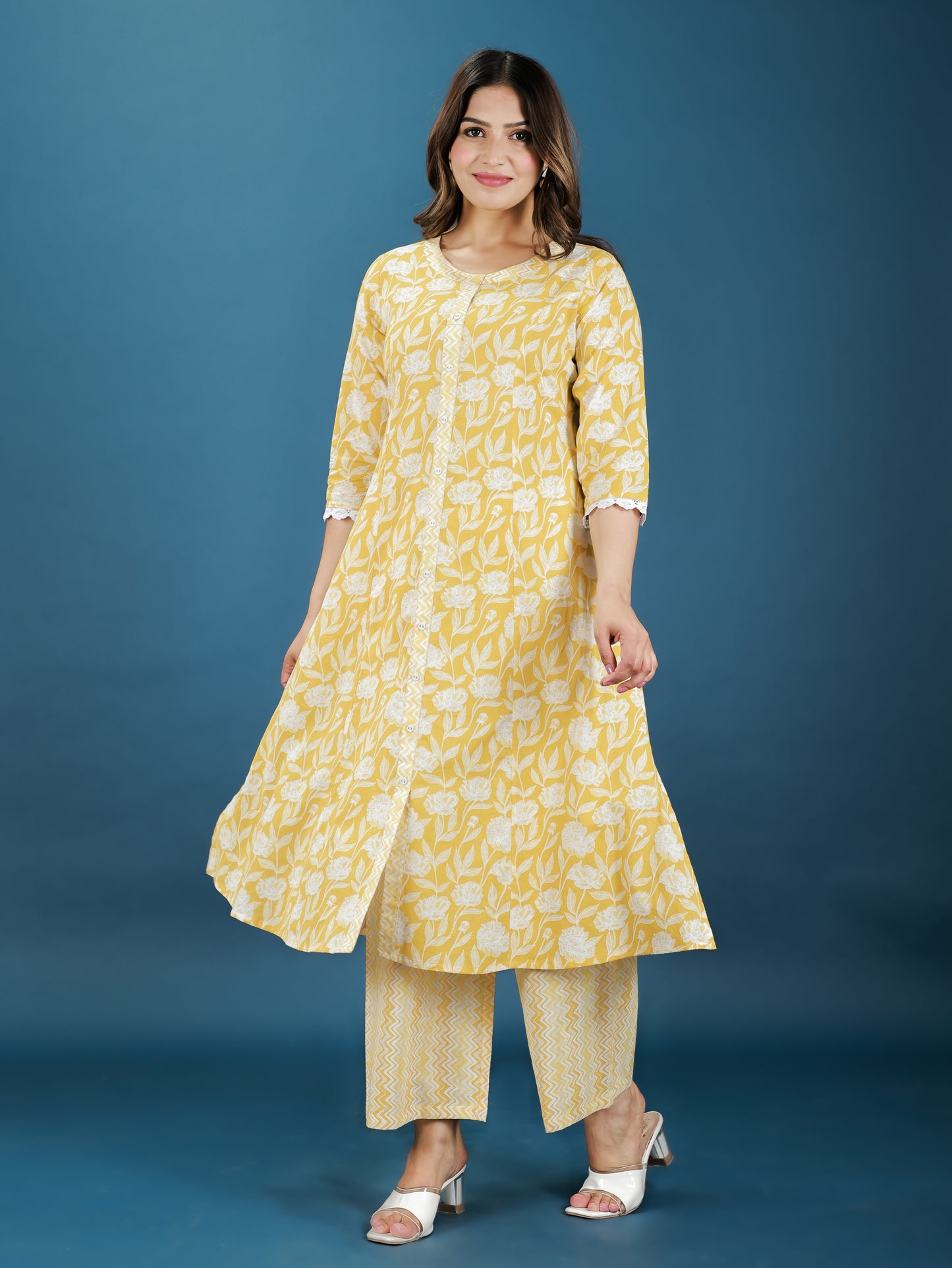 Soft Cotton Floral Kurta