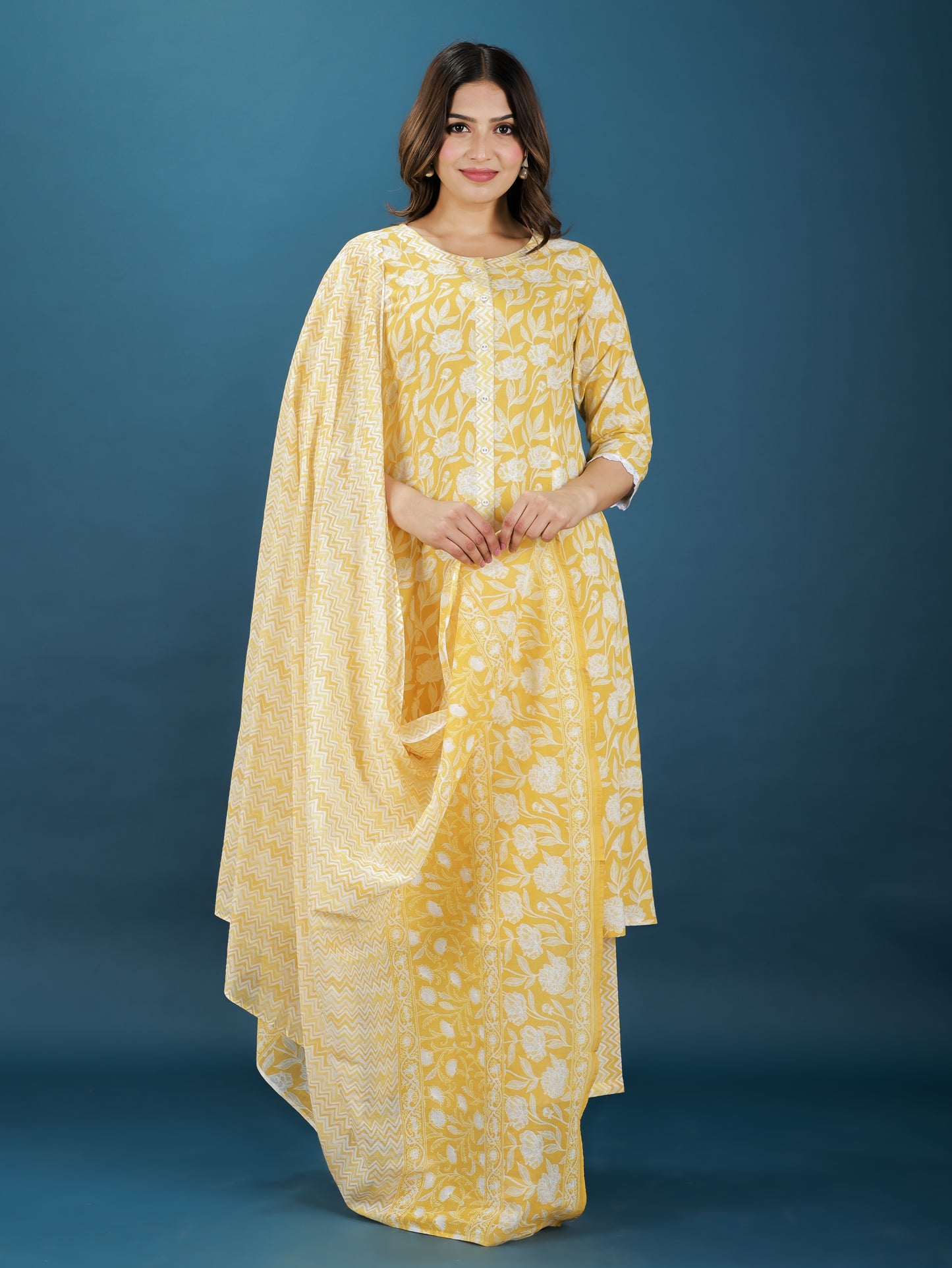 Soft Cotton Floral Kurta