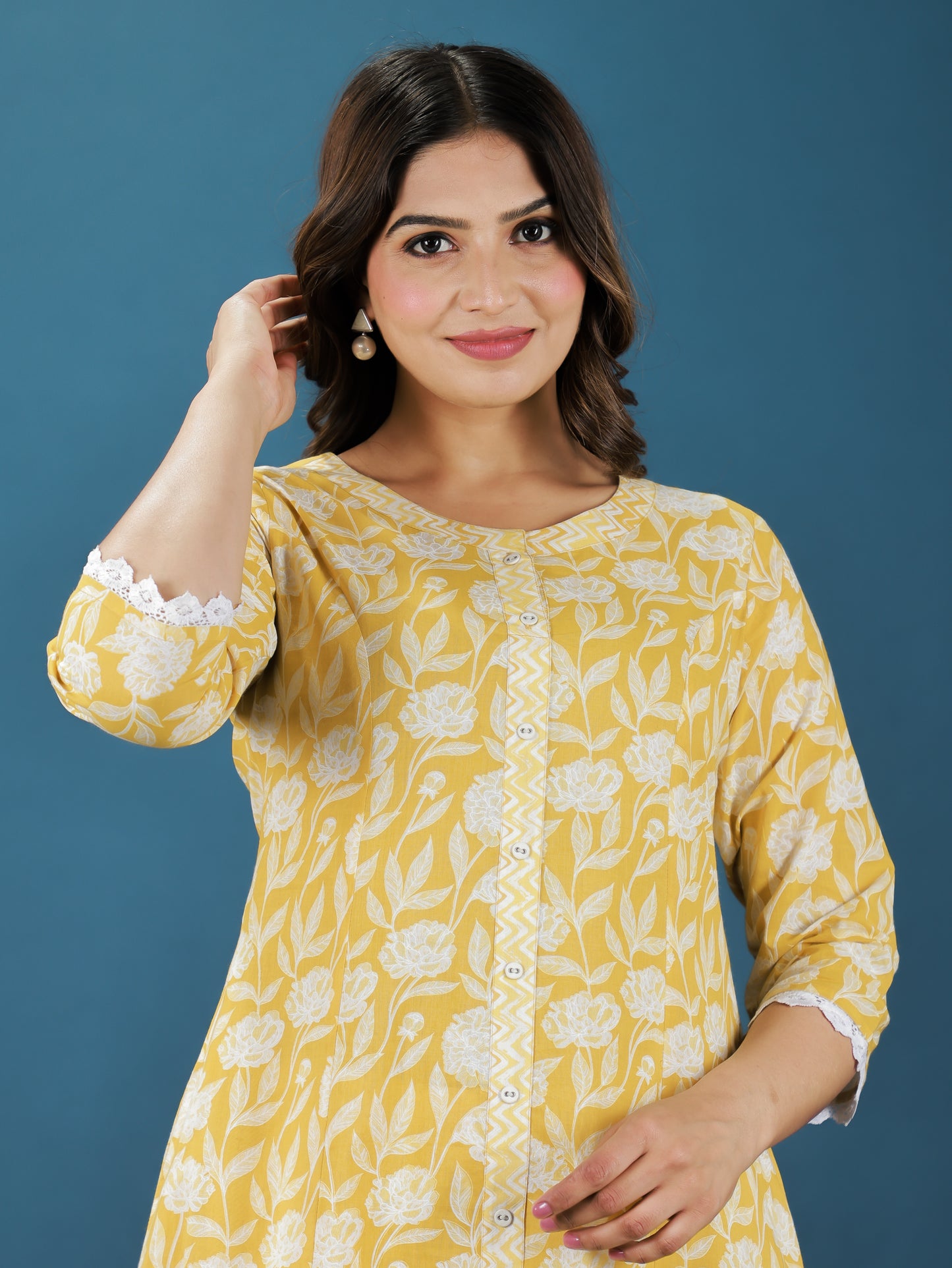 Soft Cotton Floral Kurta