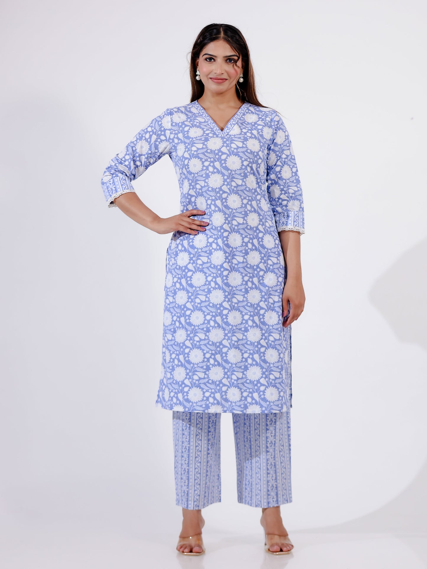 Soft Cotton Floral Kurta