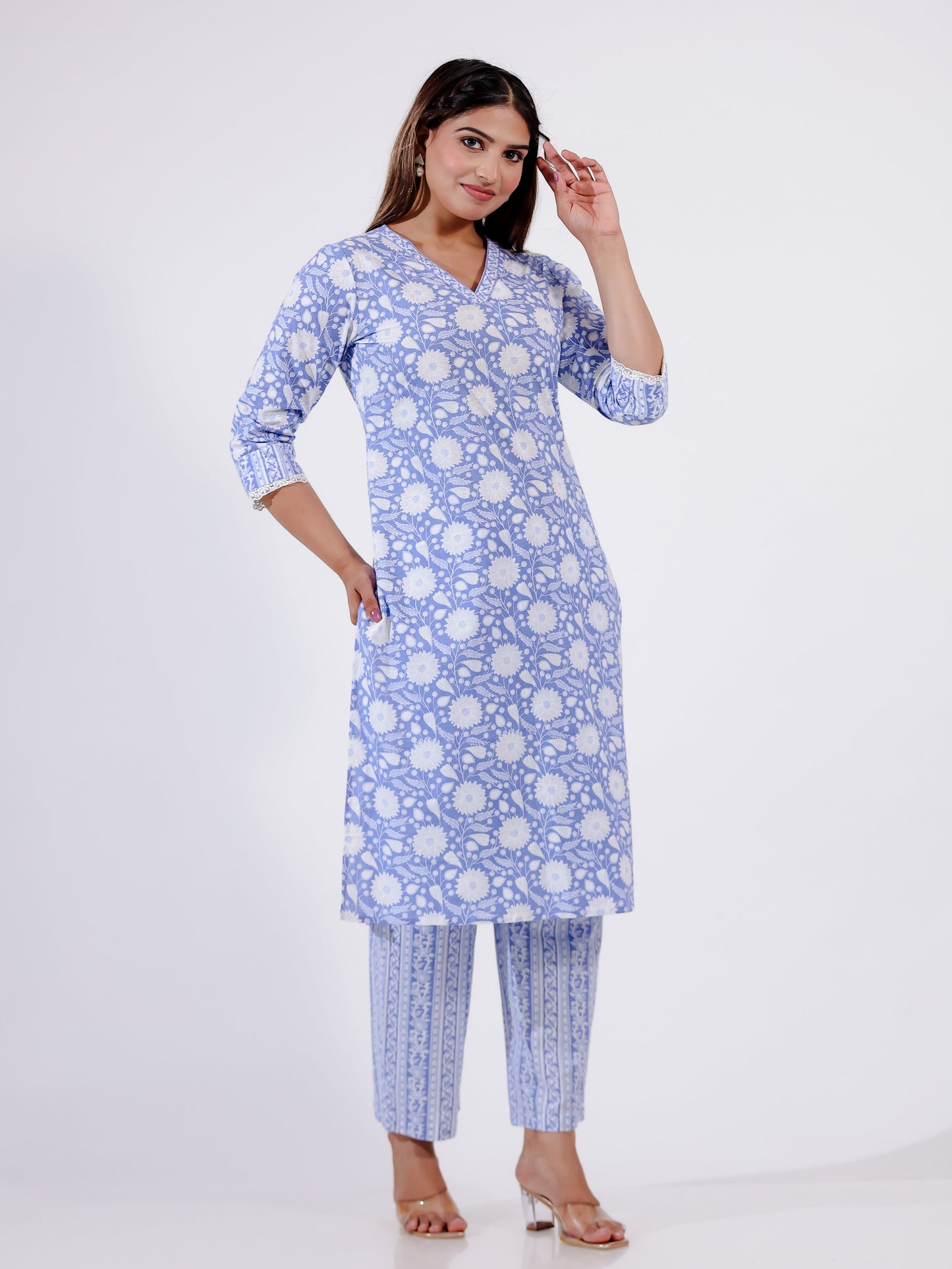 Soft Cotton Floral Kurta