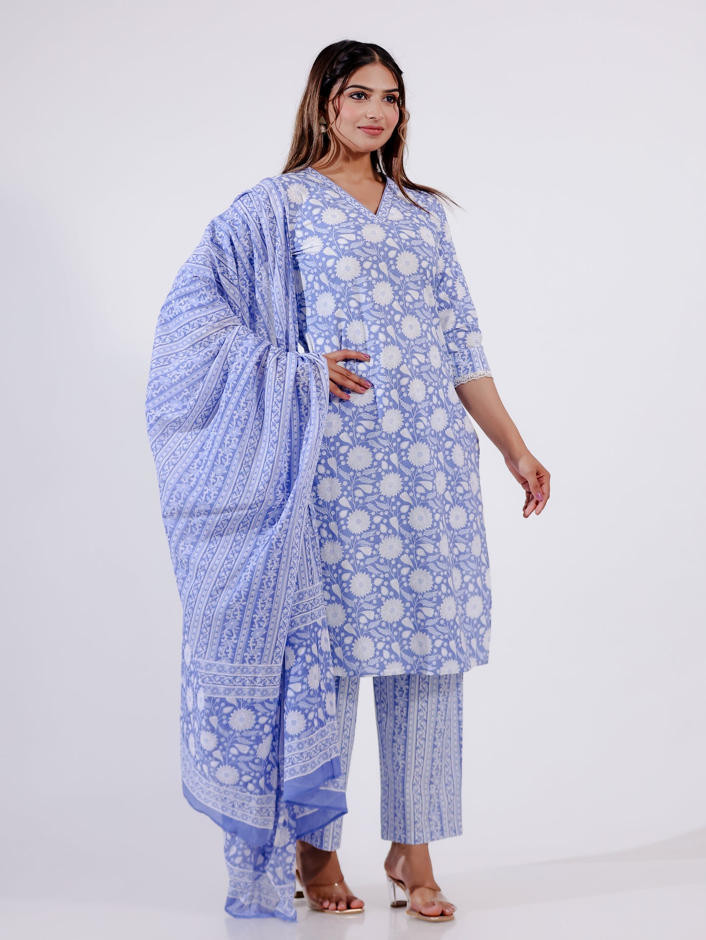 Soft Cotton Floral Kurta