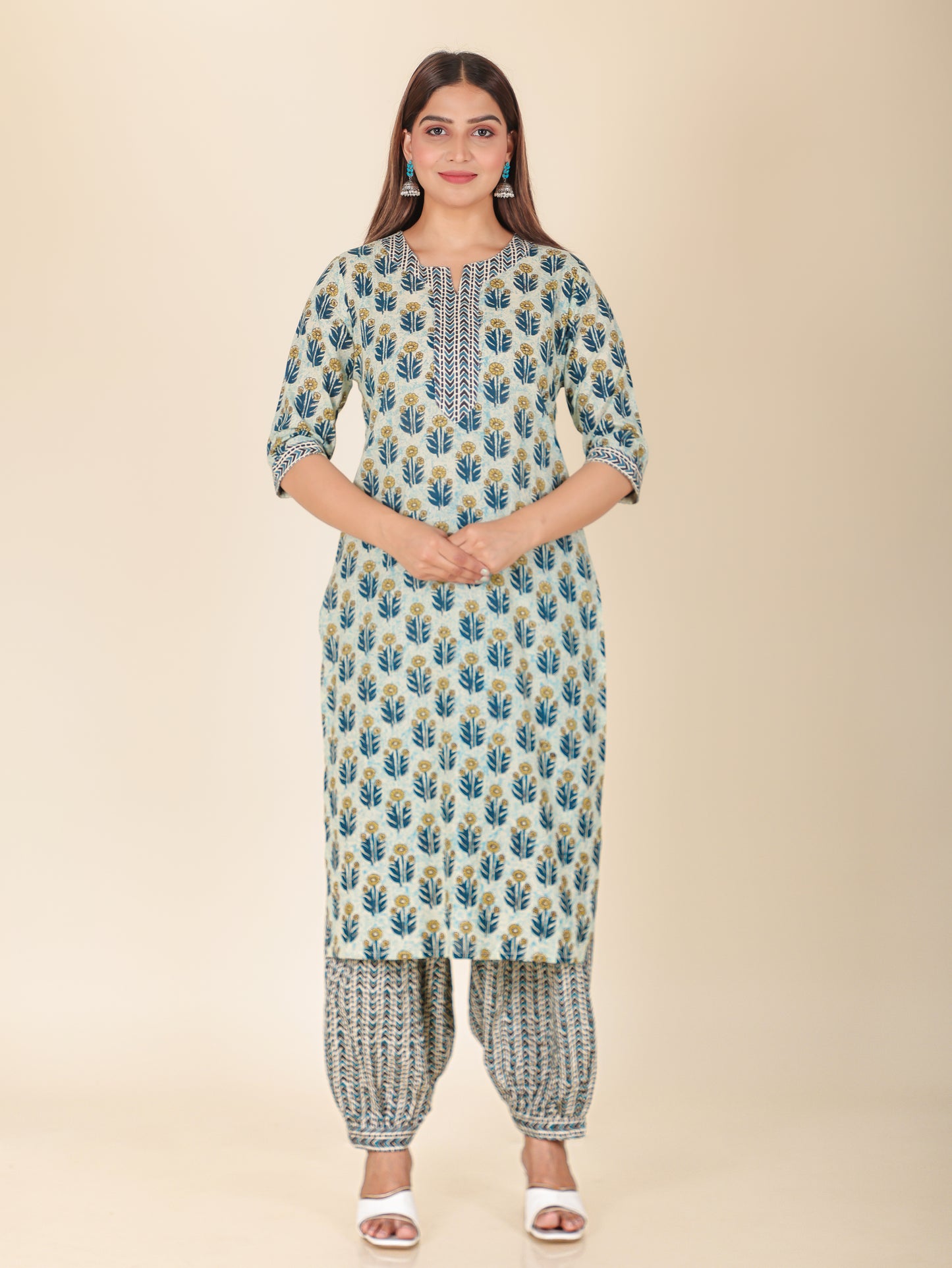 Soft Cotton Floral Kurta