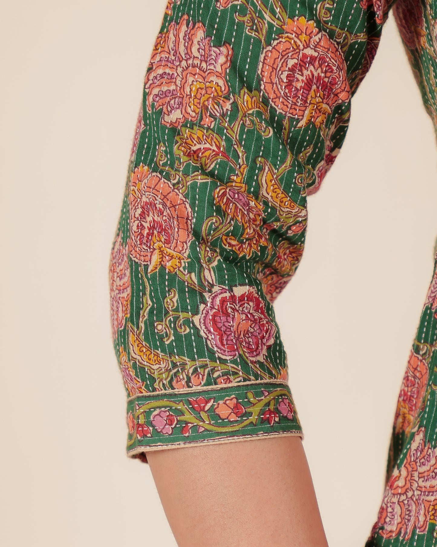 Kantha Cotton Floral Kurta