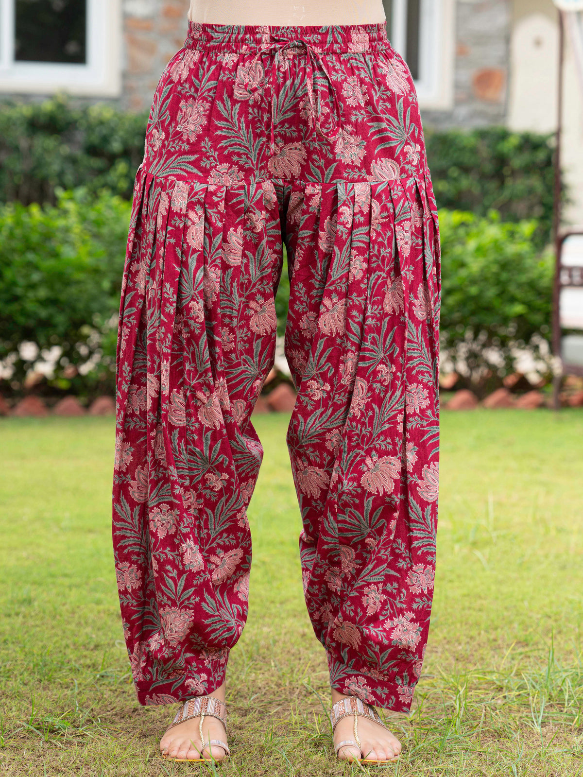 Soft Cotton Butti Straight Pink Kurta