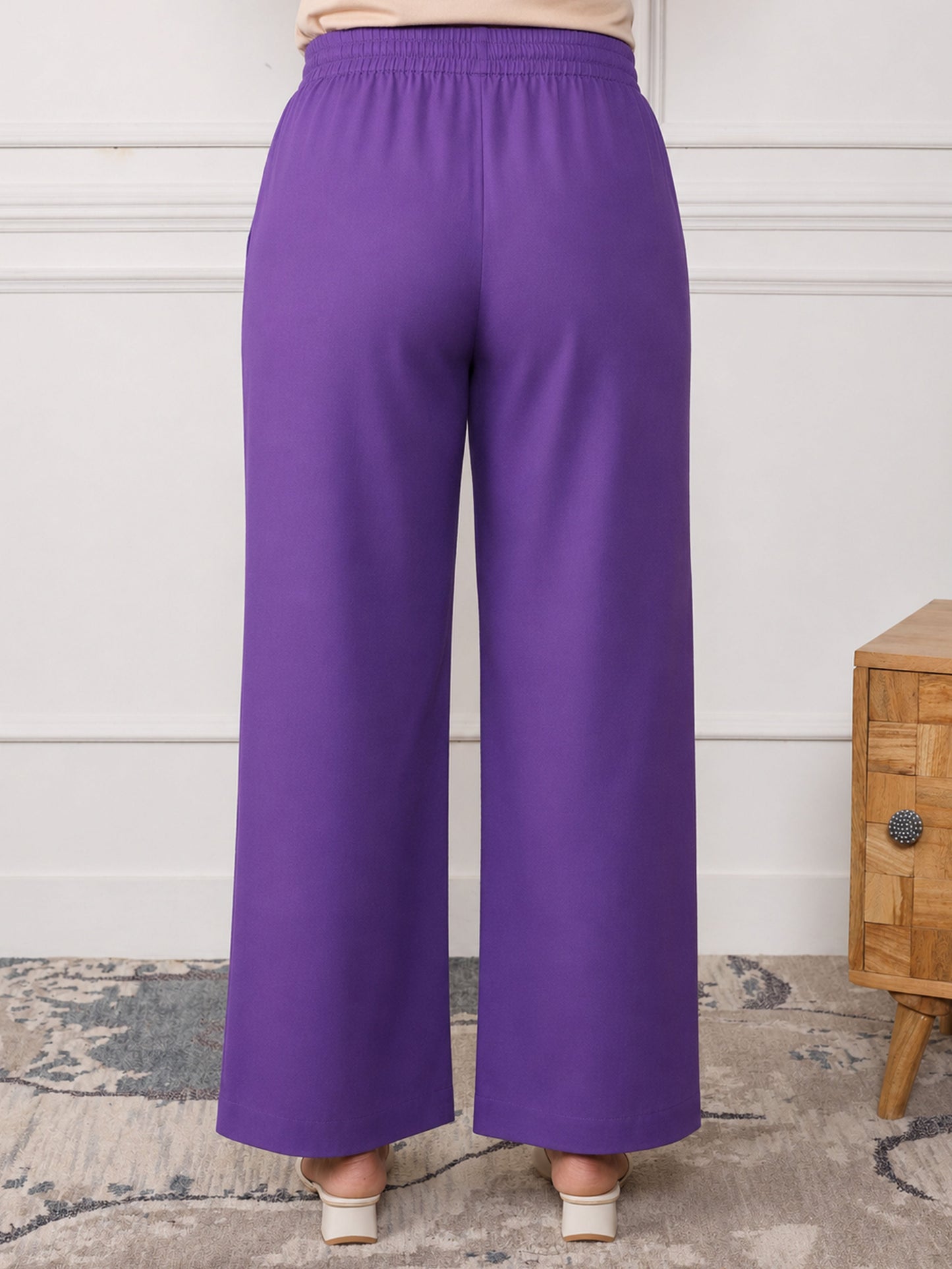 Soft cotton Solid Purple Palazzo
