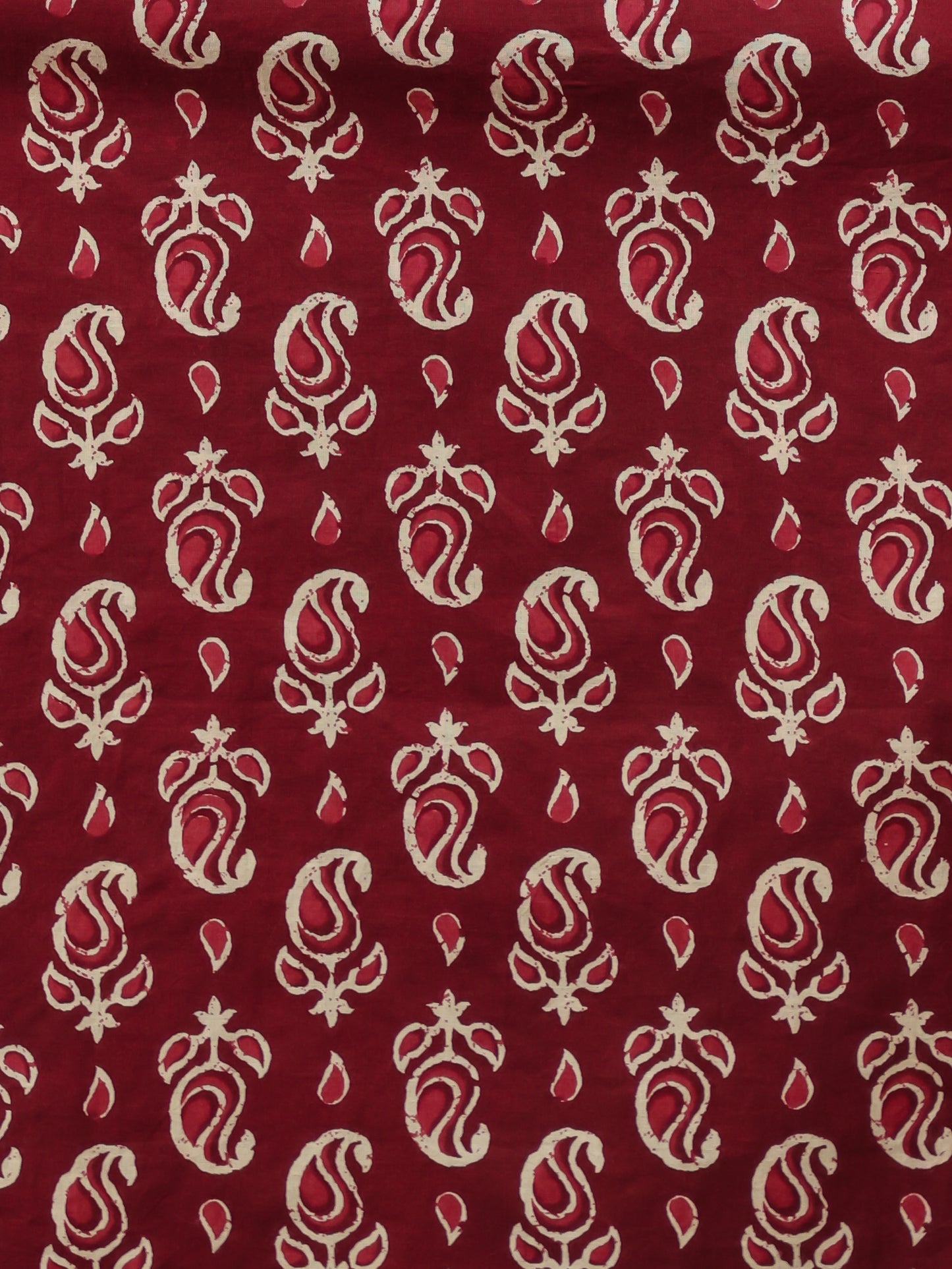 Embroidered Soft Cotton Block Print Straight Maroon Kurta