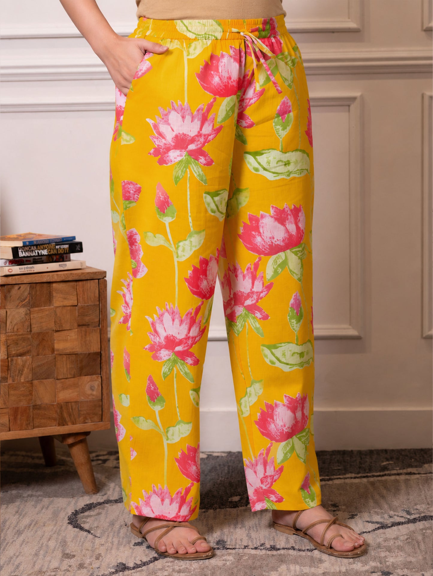 Soft cotton Floral Straight Yellow Kurta