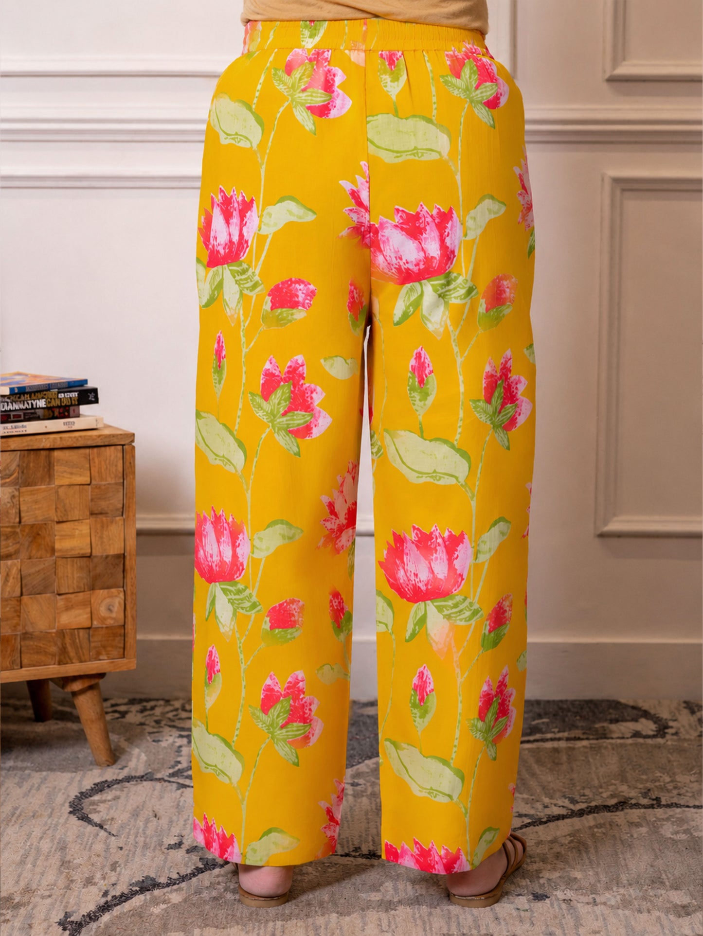 Soft cotton Floral Straight Yellow Kurta