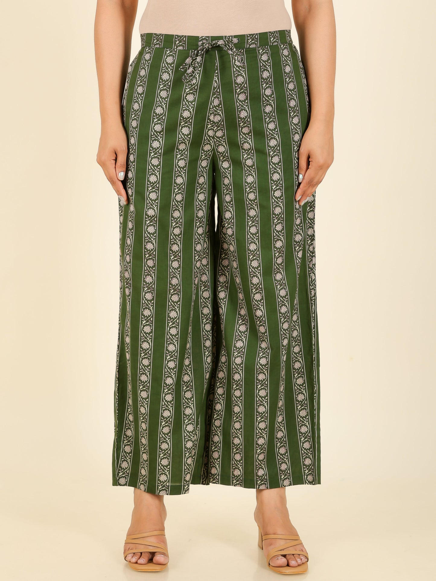 Soft Cotton Floral Straight Green Kurta